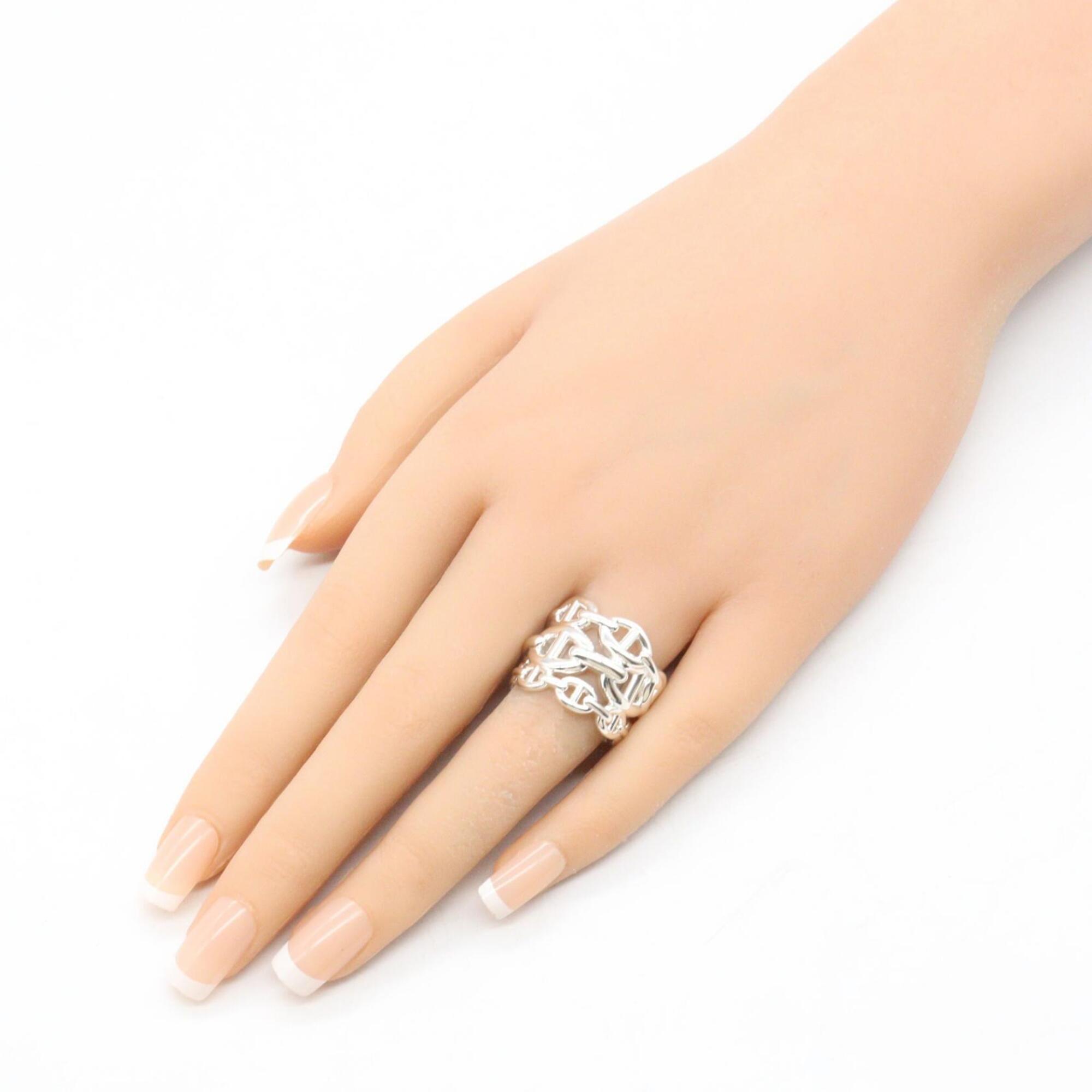 Hermes Silver Silver 925 Band Ring (Pre-Owned)