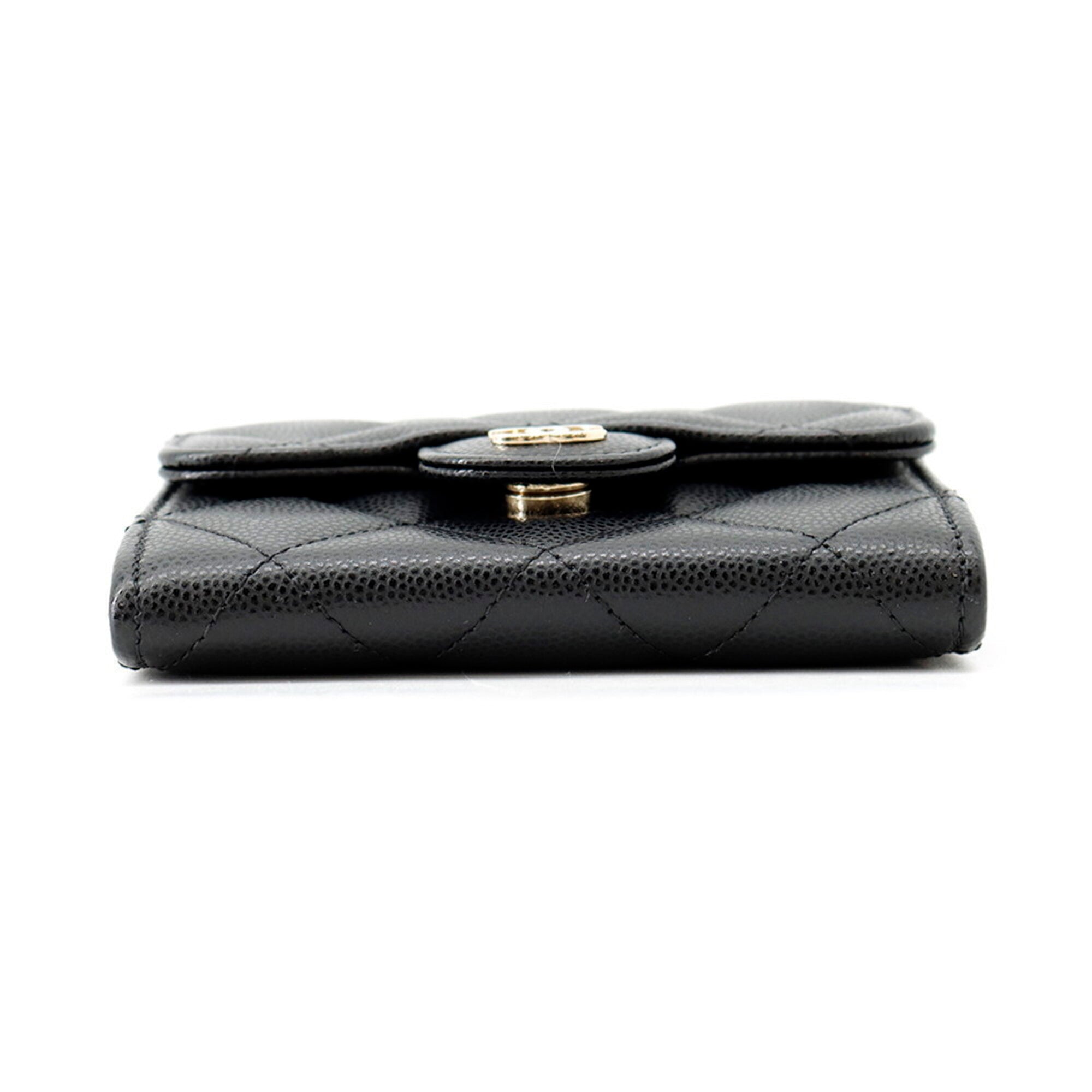 Chanel Matelasse Black Grained Calfskin Chain/Shoulder Wallet (Pre-Owned)