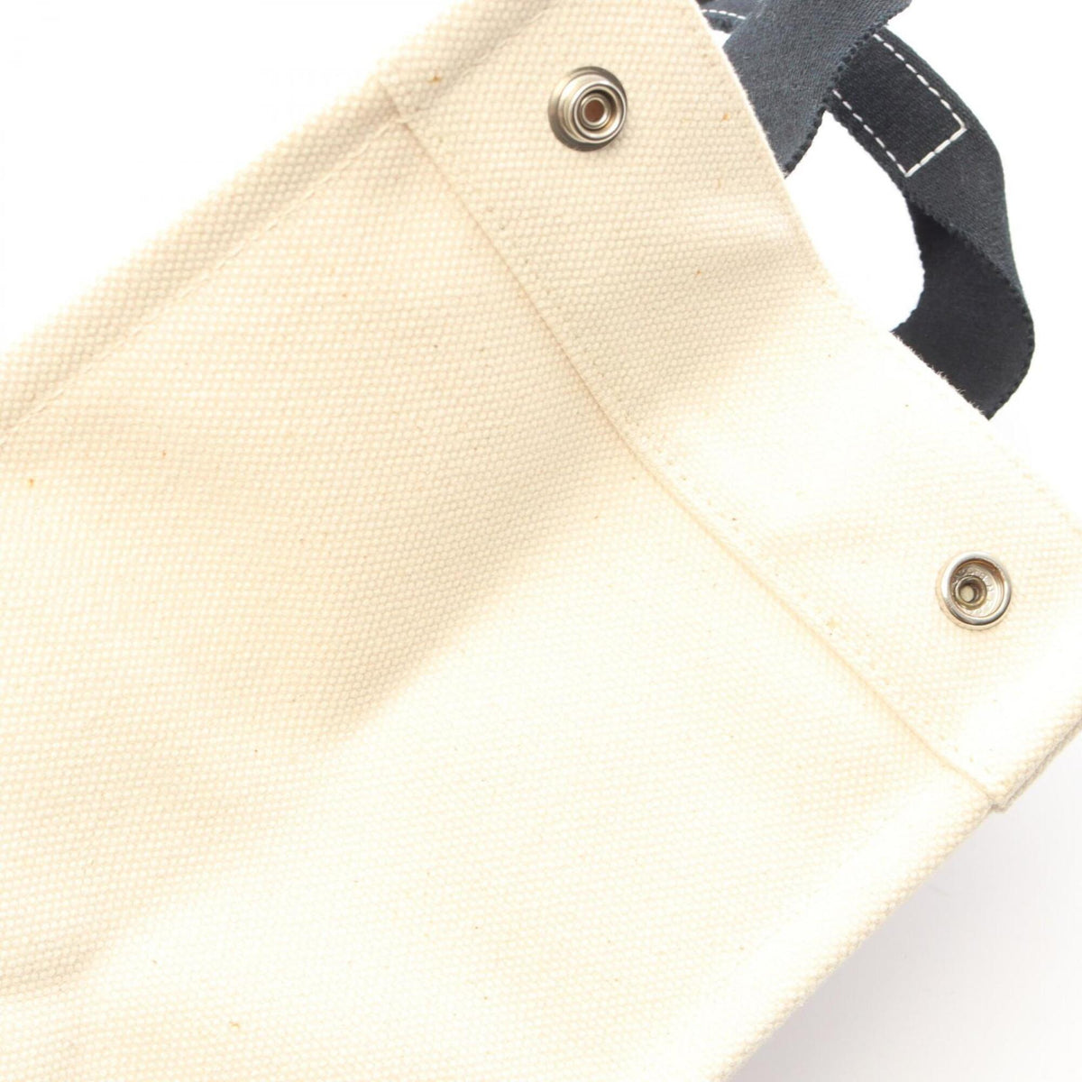 Hermes Black Ivory Canvas Handbag Tote Bag (Pre-Owned)