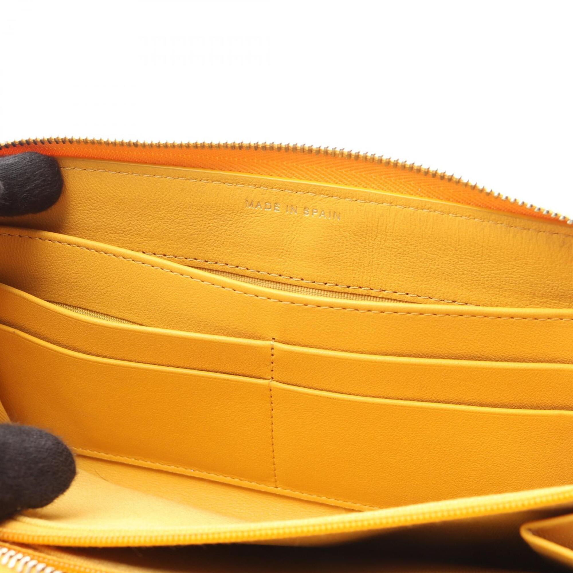 Chanel Yellow Leather Long Wallet (Bi-Fold) (Pre-Owned)