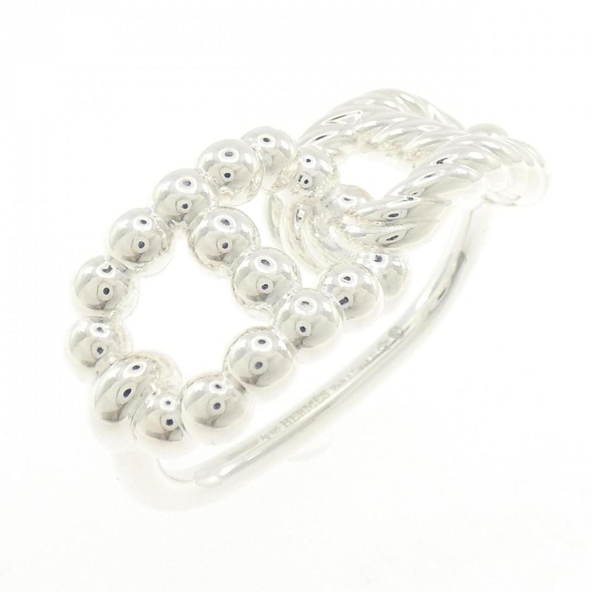 Hermes Silver Silver 925 Band Ring (Pre-Owned)