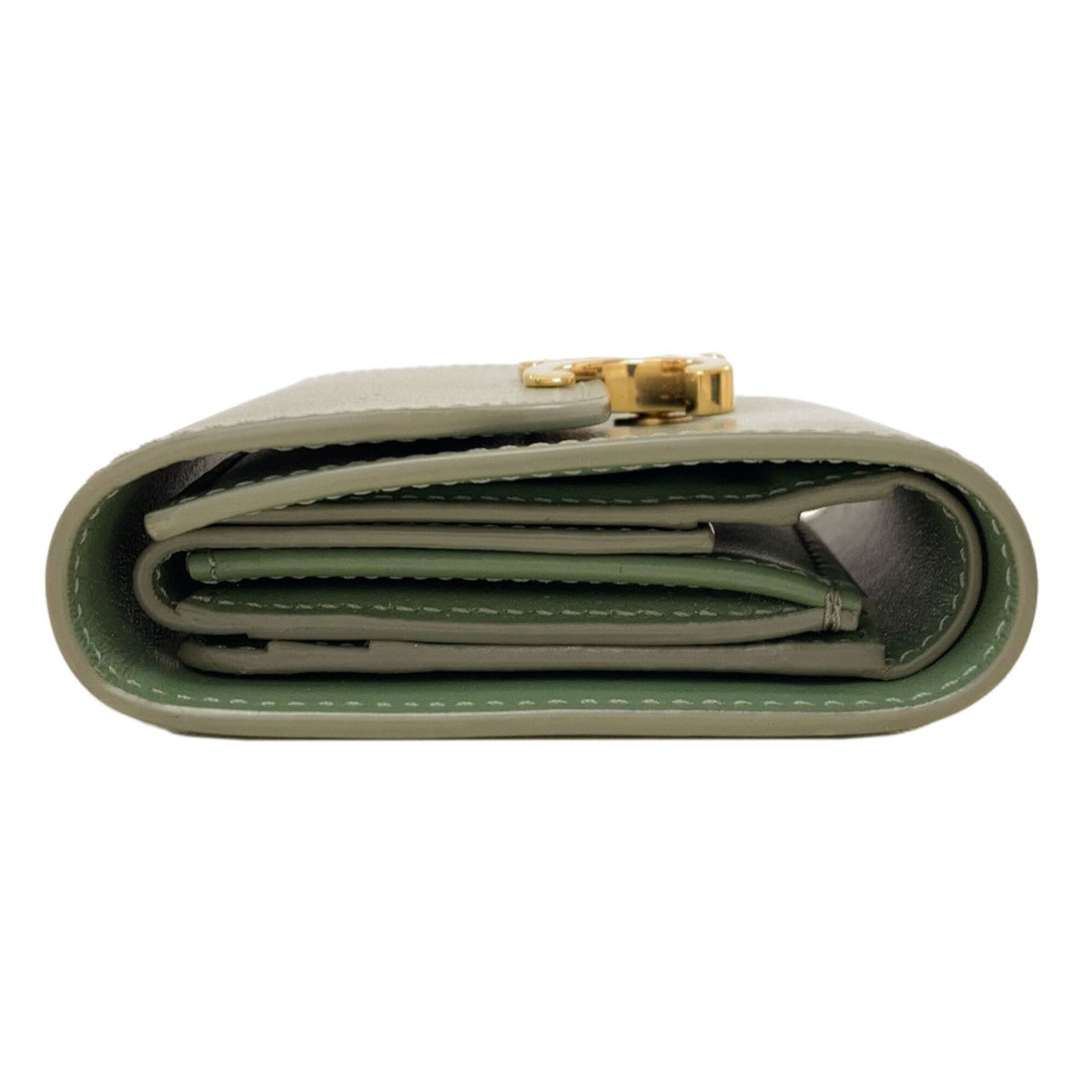 Celine Green Leather Wallet (Bi-Fold) (Pre-Owned)