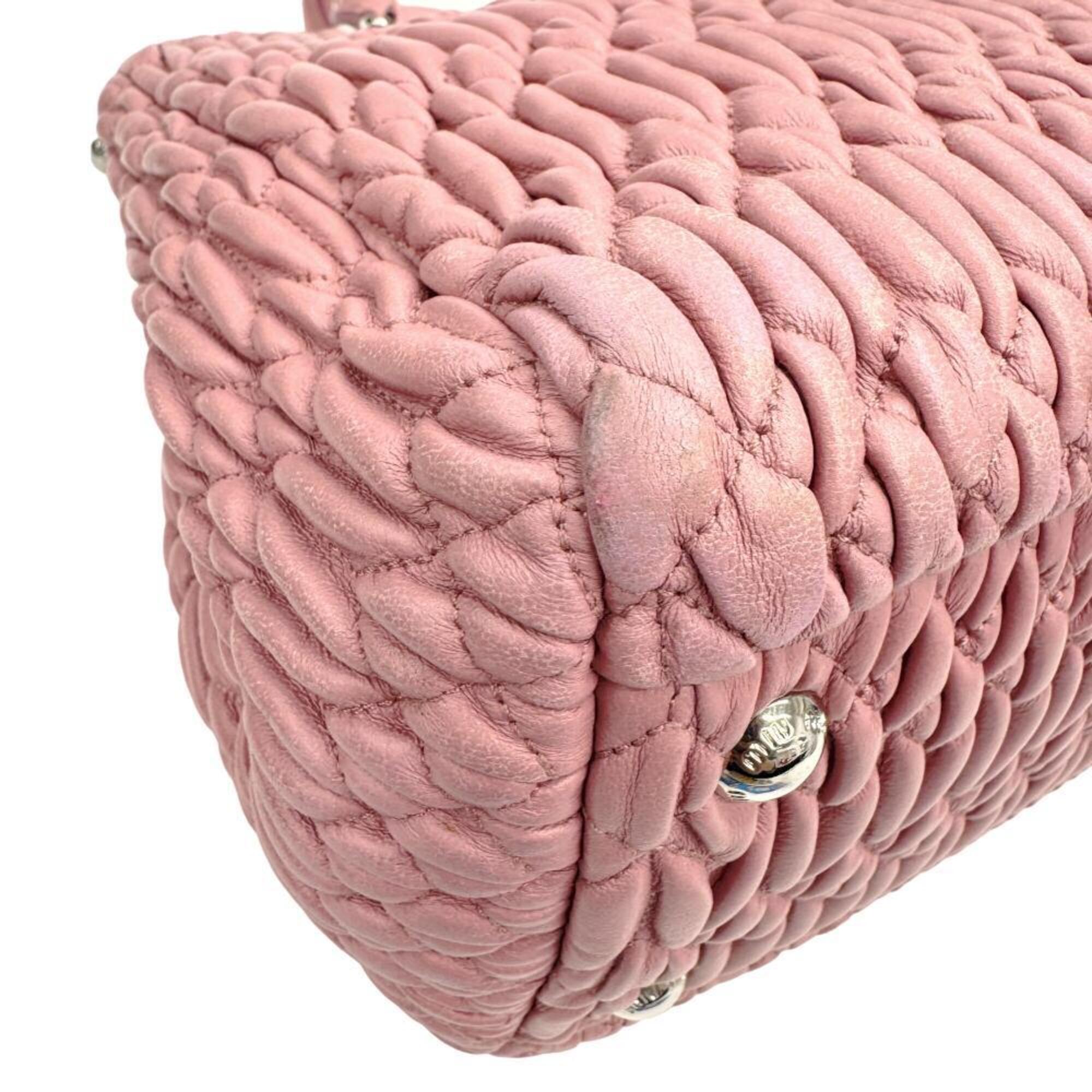 Miu Miu Pink Leather Handbag Shoulder Bag (Pre-Owned)