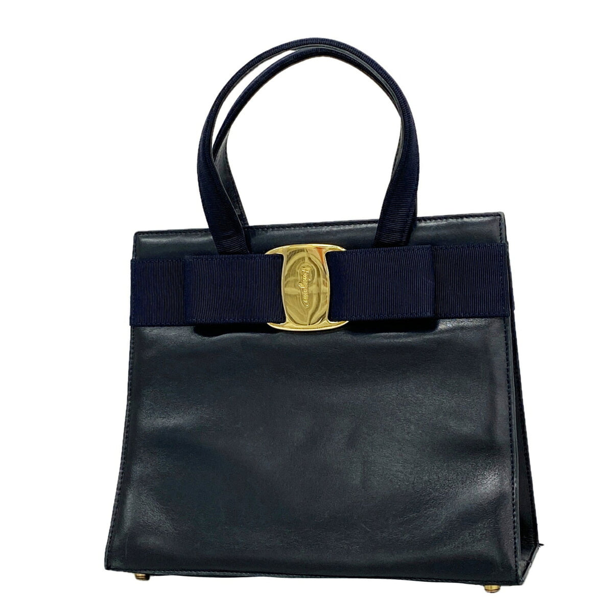 Salvatore Ferragamo Navy Leather Handbag (Pre-Owned)