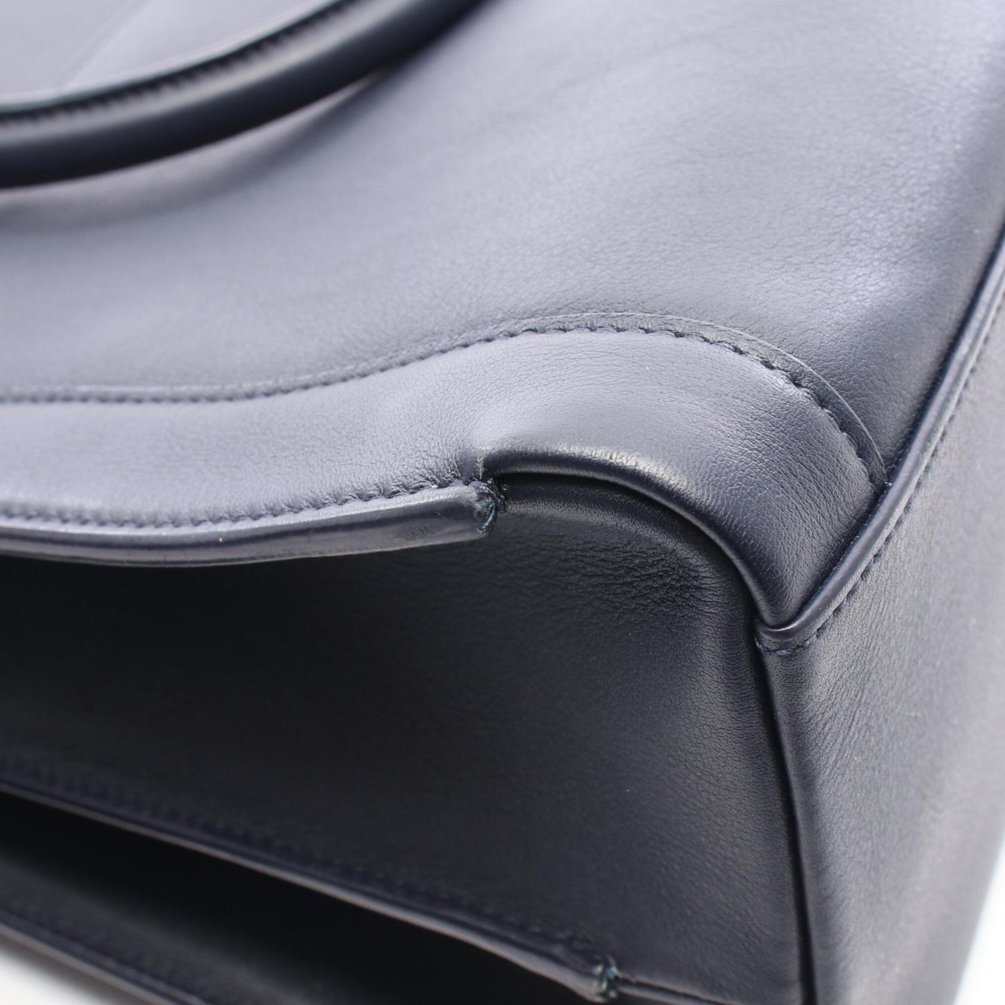 Yves Saint Laurent Navy Leather Handbag (Pre-Owned)