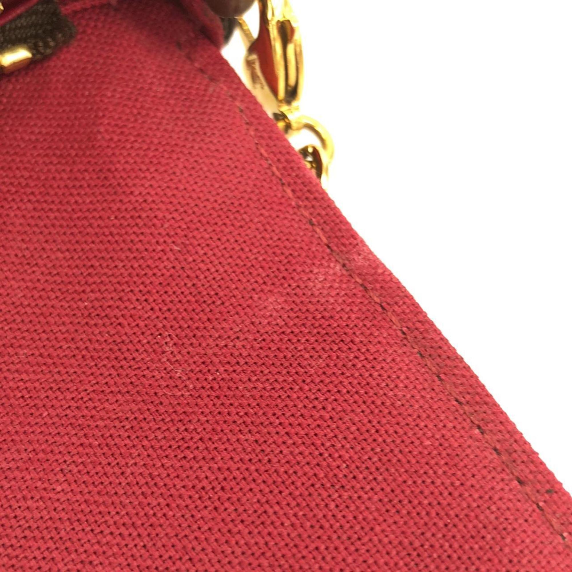 Louis Vuitton Monogram Marron Coated Canvas Pochette Shoulder Bag (Pre-Owned)