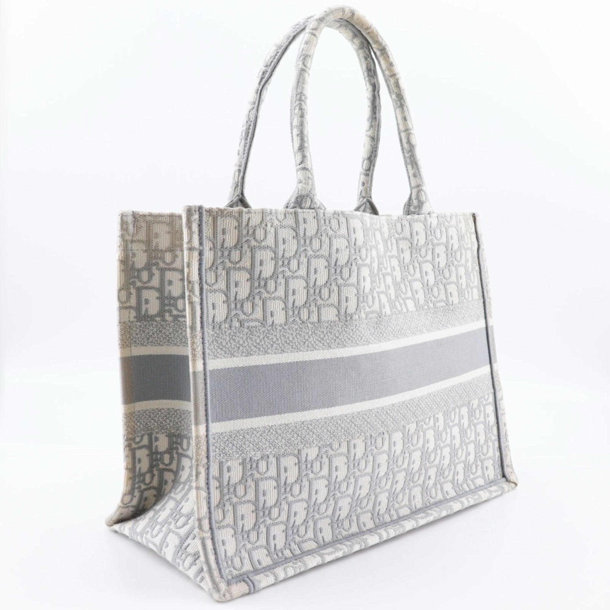 Christian Dior Light Gray Cotton Tote Bag (Pre-Owned)