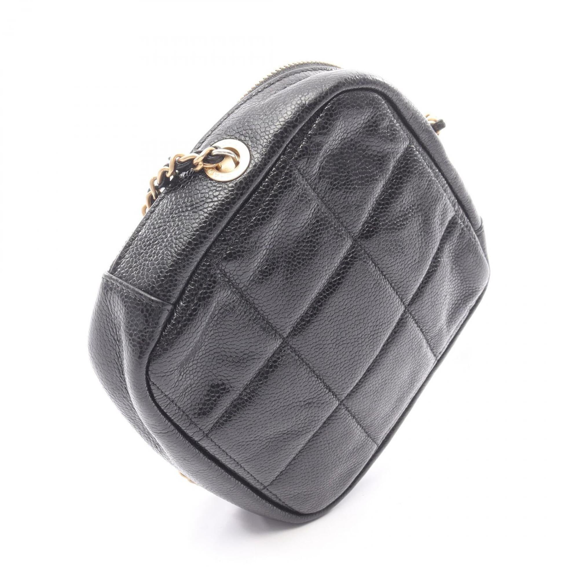 Chanel Black Leather Handbag Shoulder Bag (Pre-Owned)