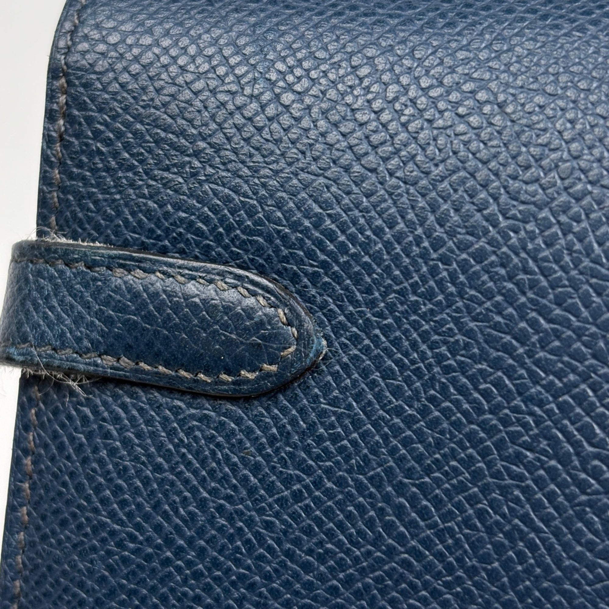Hermes Kelly Blue Epsom Leather Long Wallet (Bi-Fold) (Pre-Owned)