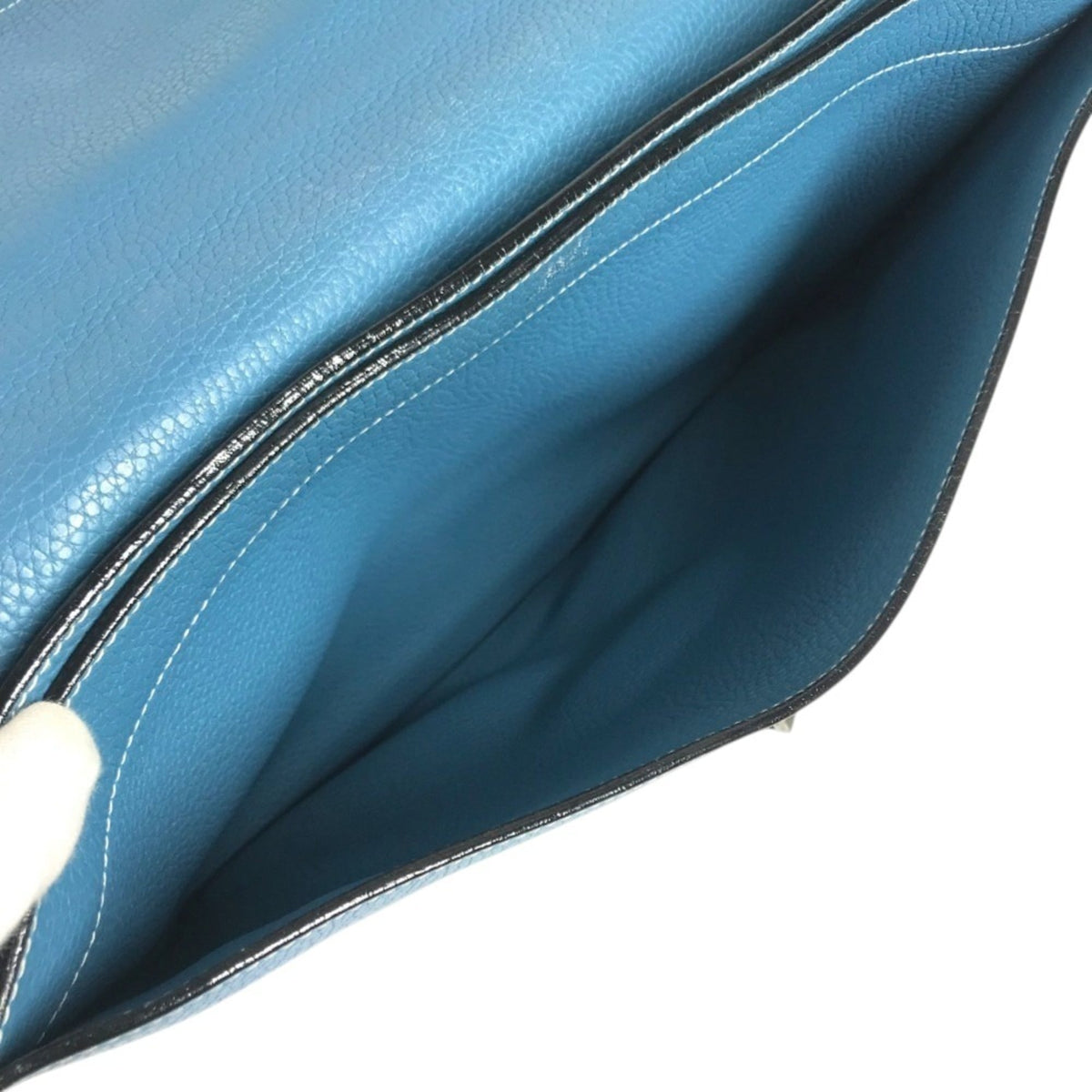 Hermes Blue Taurillon Clemence Leather Briefcase Handbag (Pre-Owned)