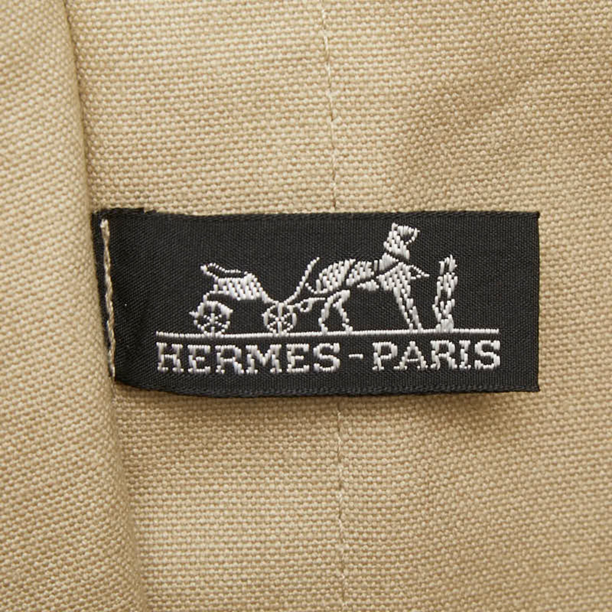 Hermes Beige Ivory Canvas Clutch Bag (Pre-Owned)