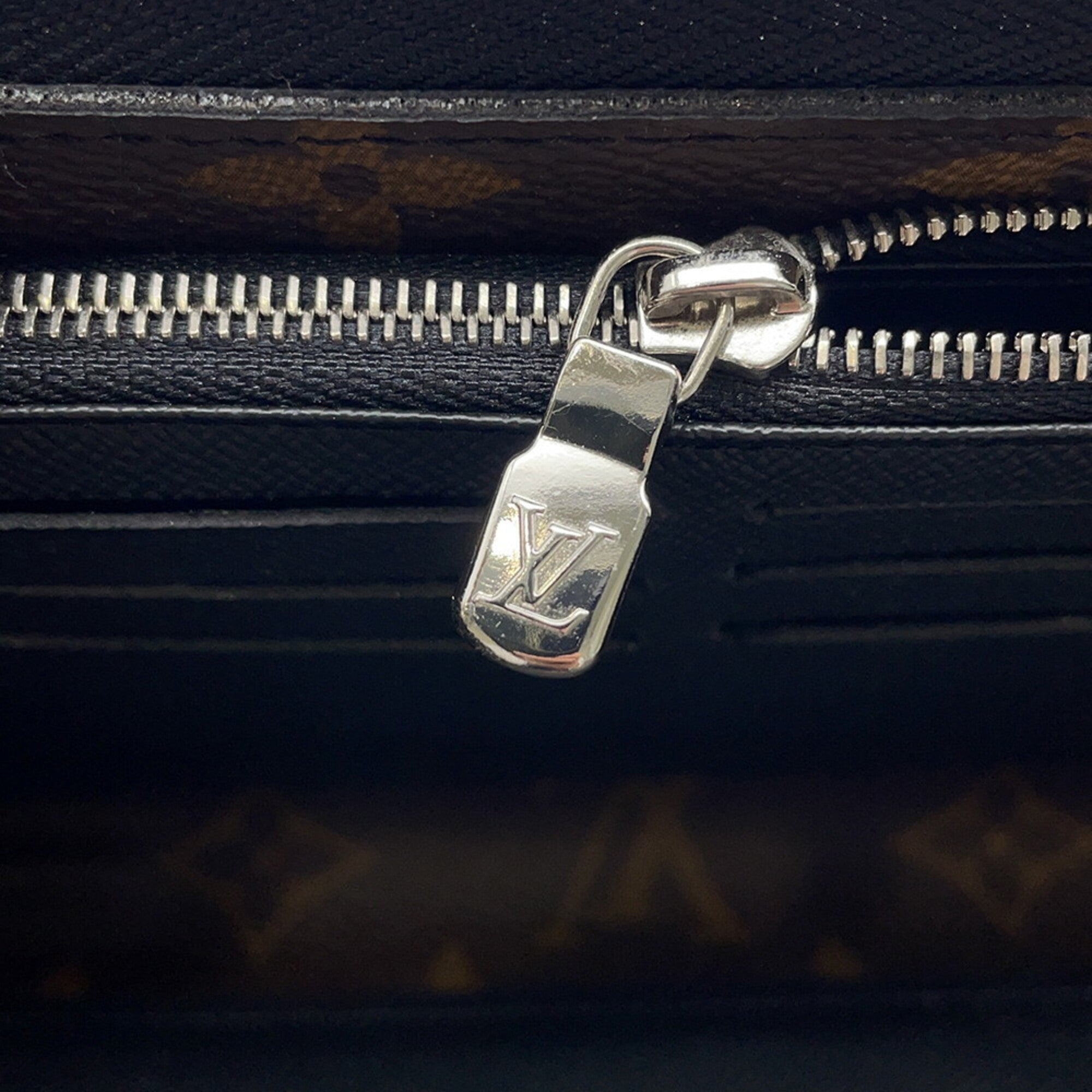 Louis Vuitton Black Monogram Macassar Noir Monogram Long Wallet (Bi-Fold) (Pre-Owned)