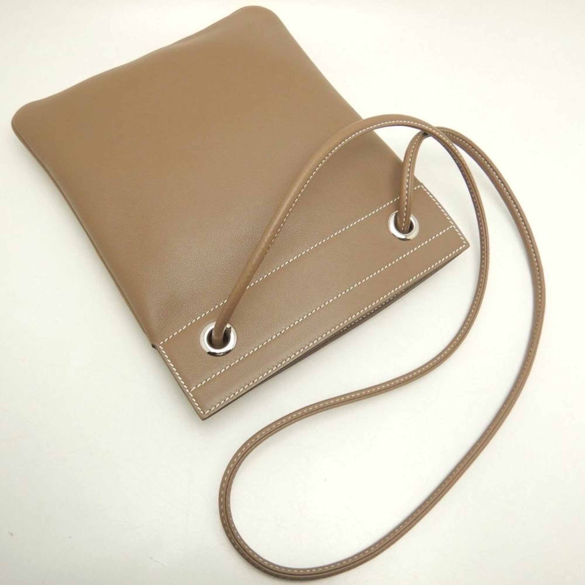 Hermes Etoupe Gray Swift Leather Shoulder Bag (Pre-Owned)