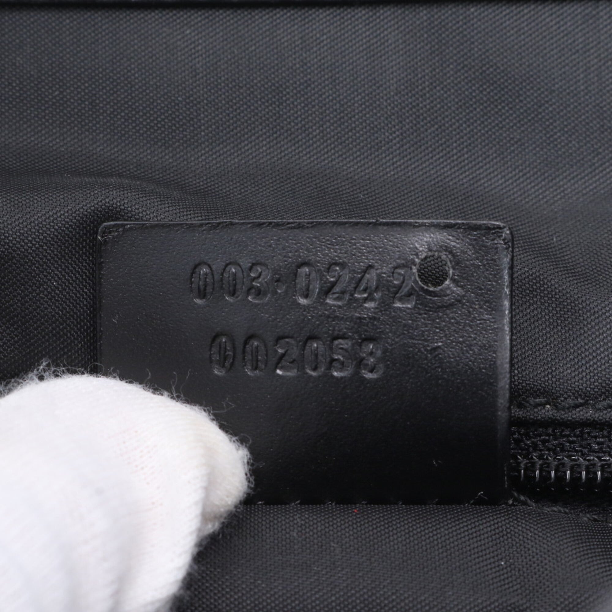 Gucci Black Leather Nylon Backpack Handbag (Pre-Owned)