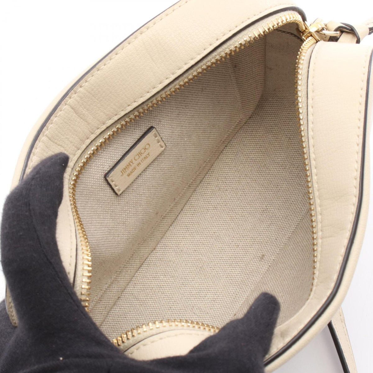 Jimmy Choo Beige Leather Handbag Shoulder Bag (Pre-Owned)
