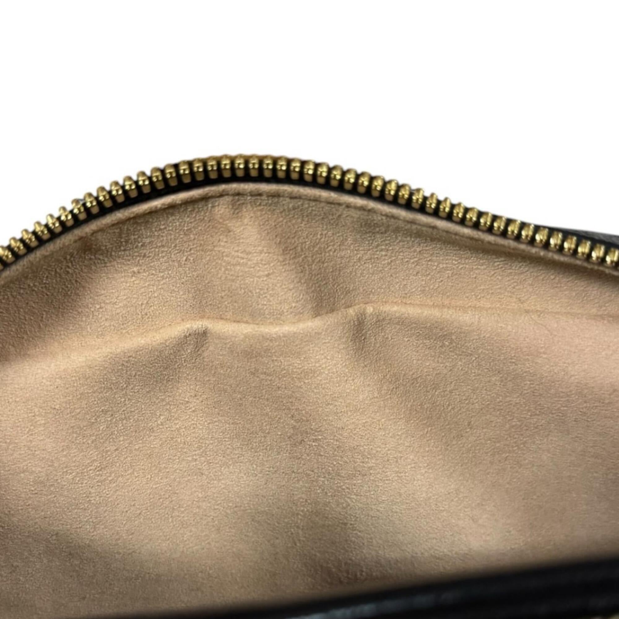 Gucci Beige Black Gg Canvas Shoulder Bag (Pre-Owned)