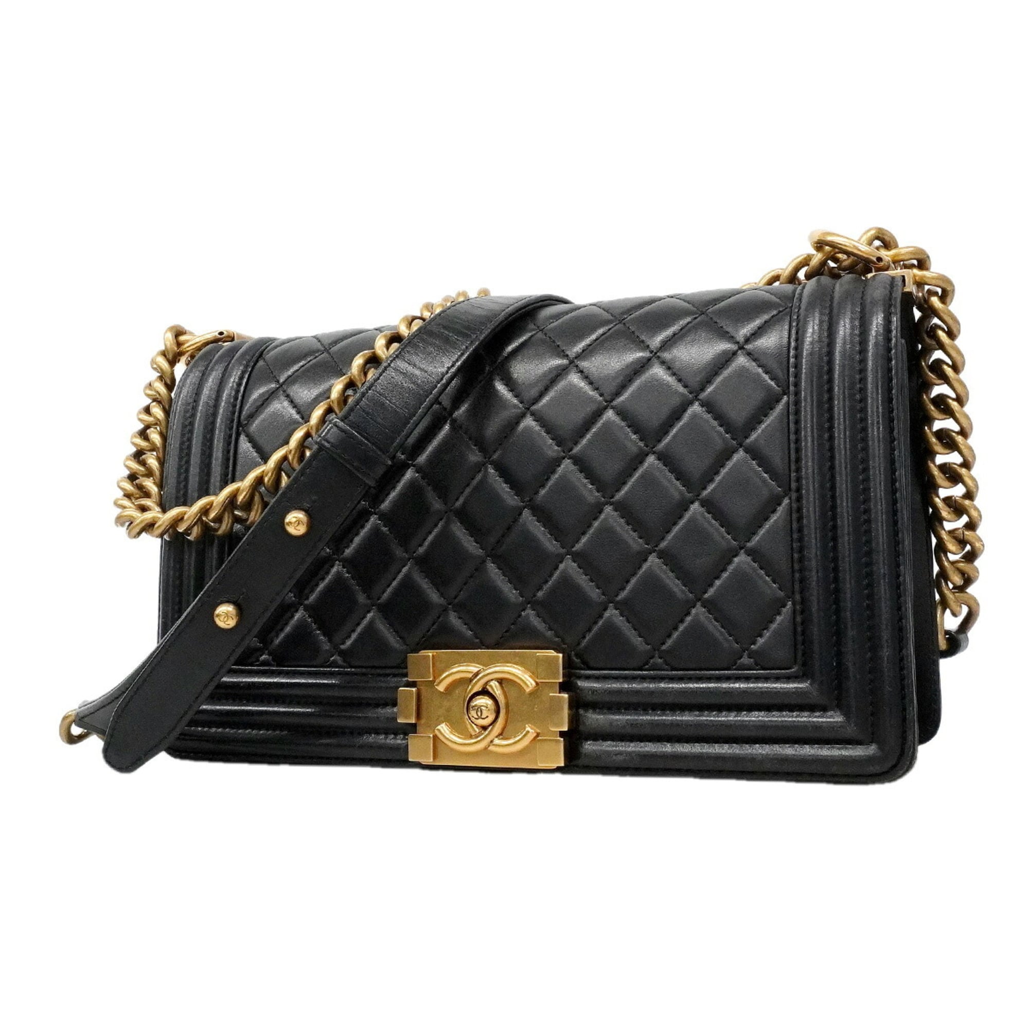 Chanel Black Leather Shoulder Bag (Pre-Owned)
