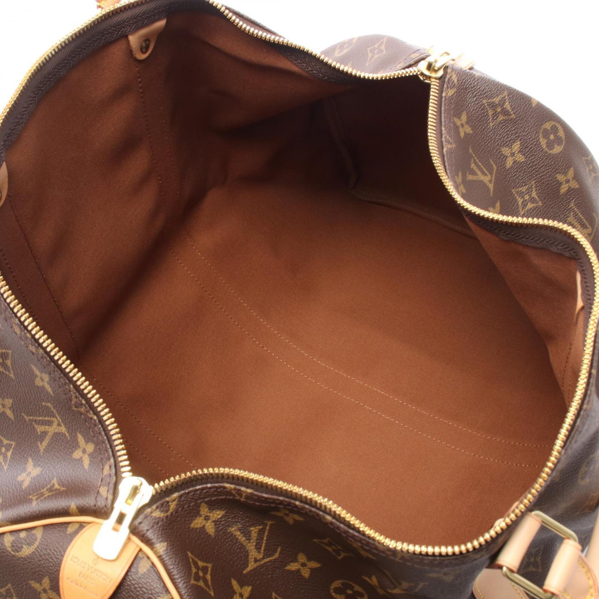 Louis Vuitton Brown Monogram Coated Canvas Leather Boston Bag Handbag (Pre-Owned)