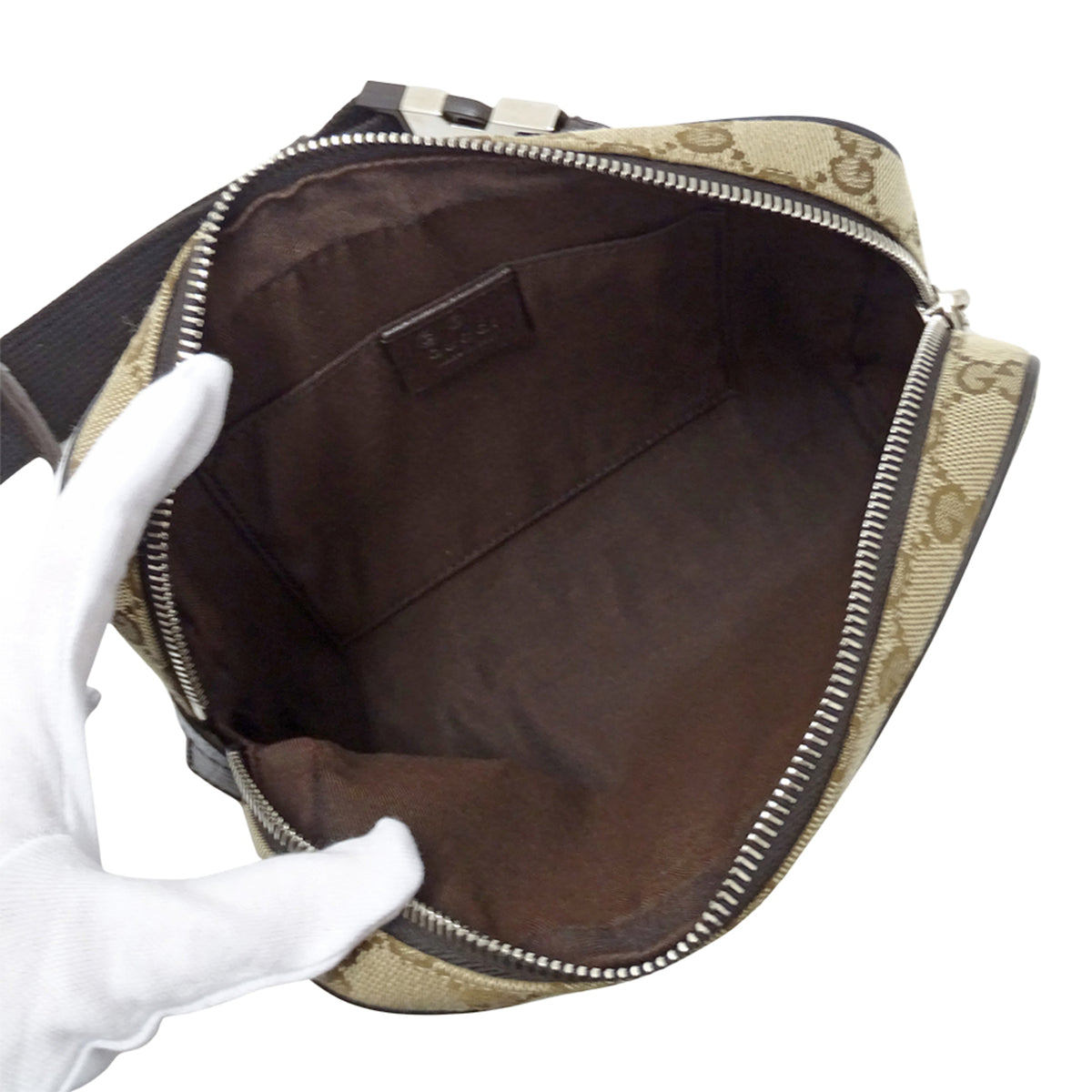 Gucci Beige Brown Gg Supreme Canvas Handbag Sling Bag (Pre-Owned)