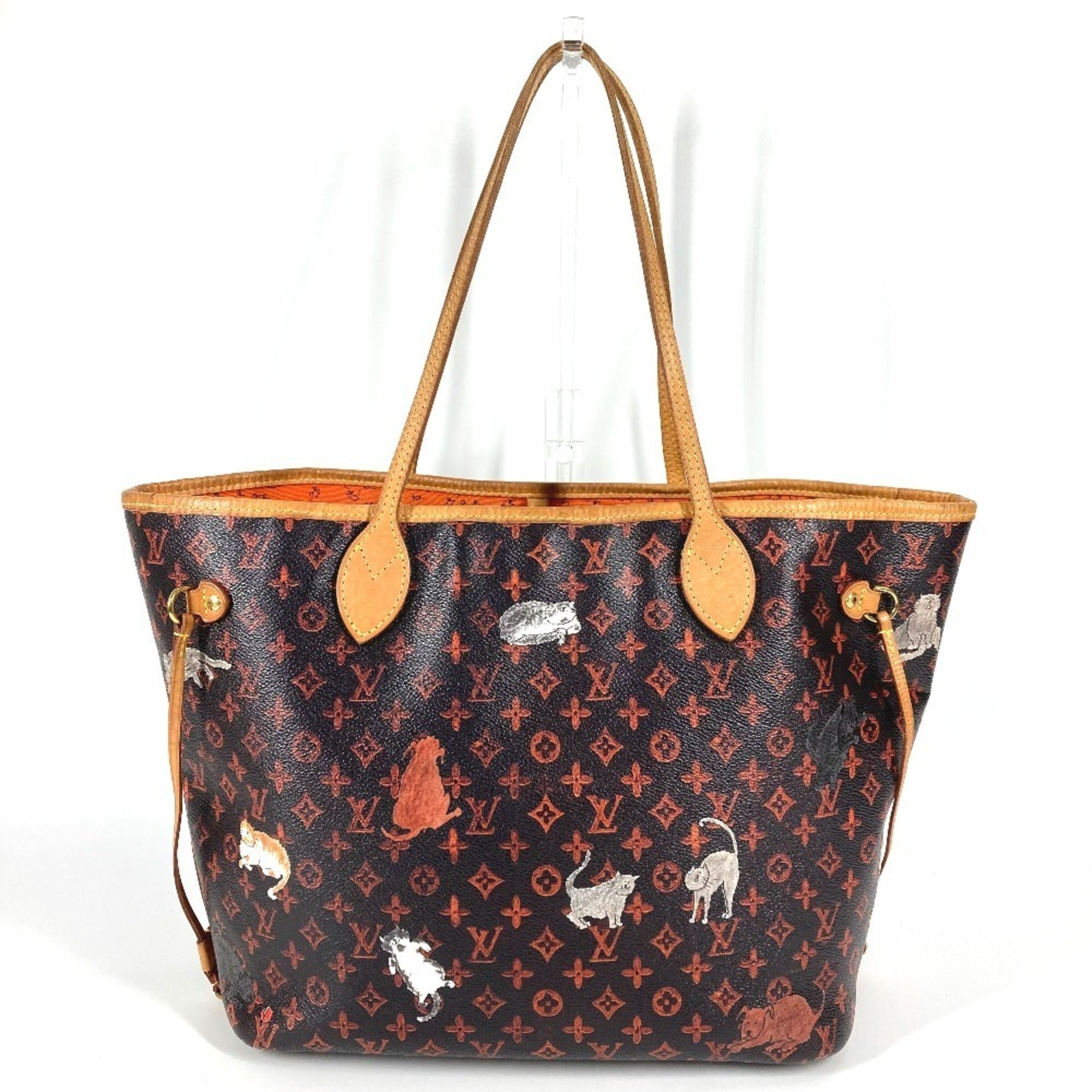 Louis Vuitton Brown Orange Monogram Leather Pouch Shoulder Bag Tote Bag (Pre-Owned)