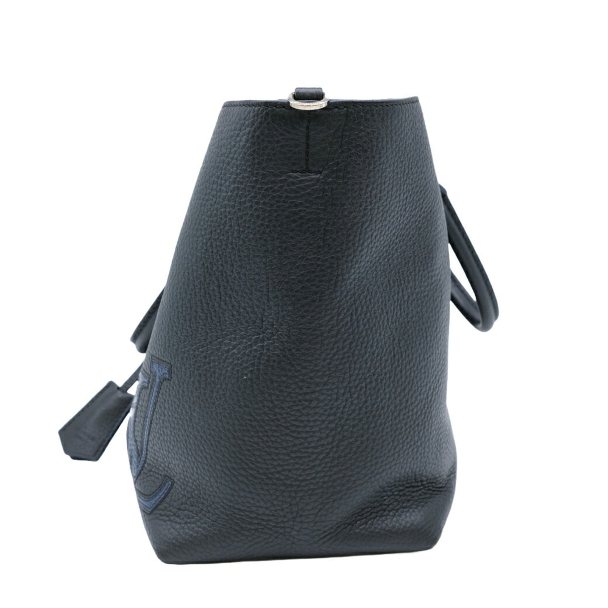 Louis Vuitton Black Navy Leather Tote Bag (Pre-Owned)