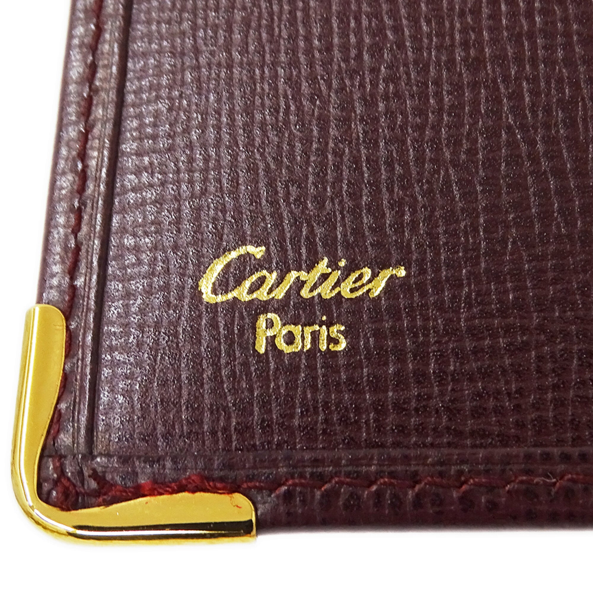Cartier Bordeaux Red Color Wine Red Leather (Pre-Owned)
