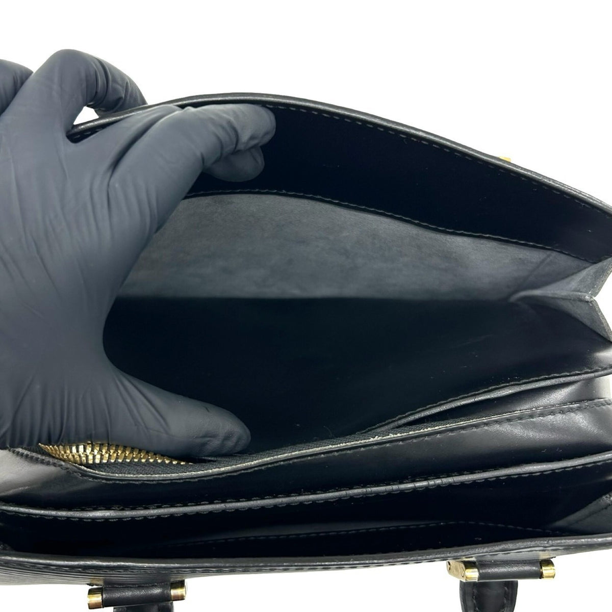 Louis Vuitton Black Leather Boston Bag Handbag (Pre-Owned)