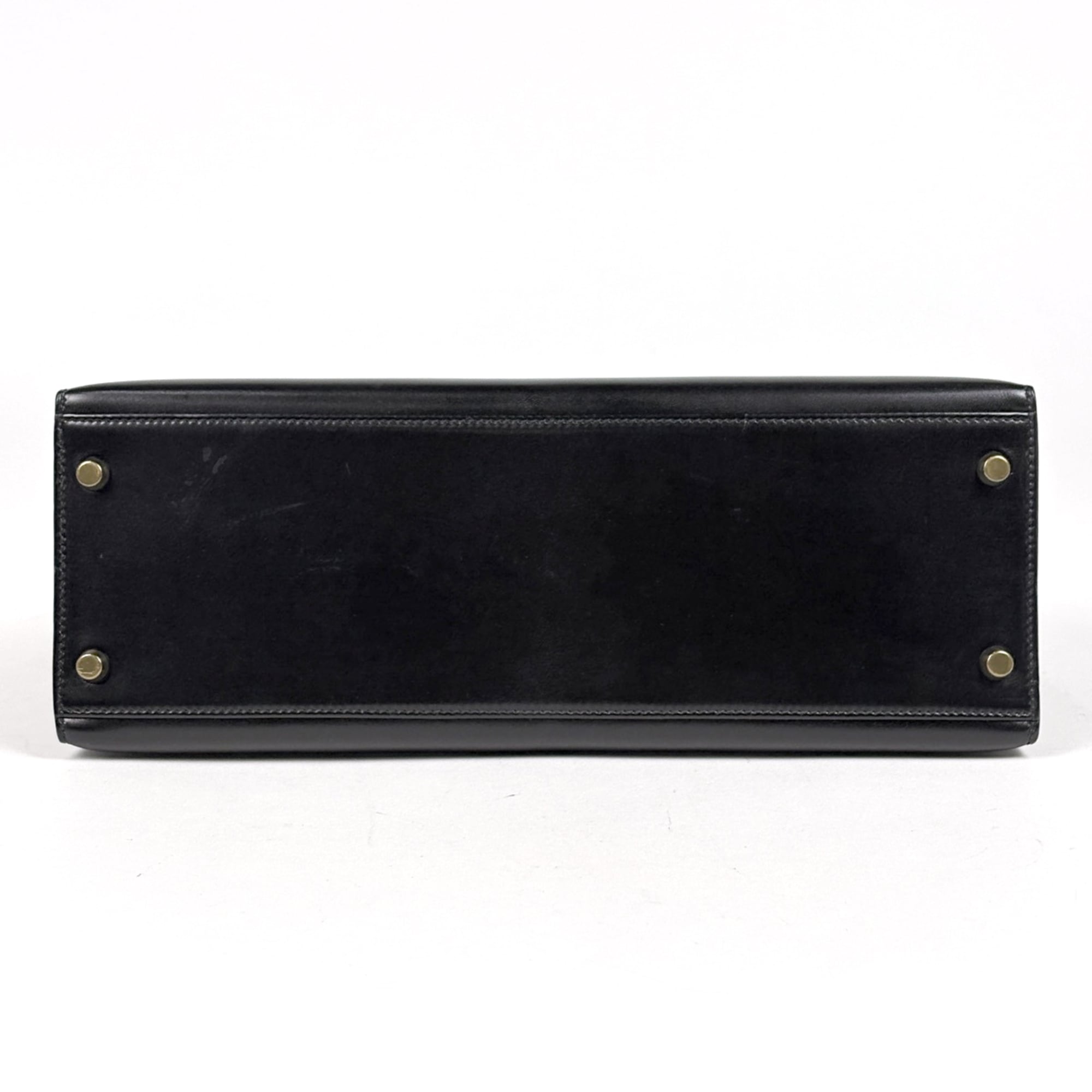 Hermes Kelly Black Box Calf Leather Handbag (Pre-Owned)