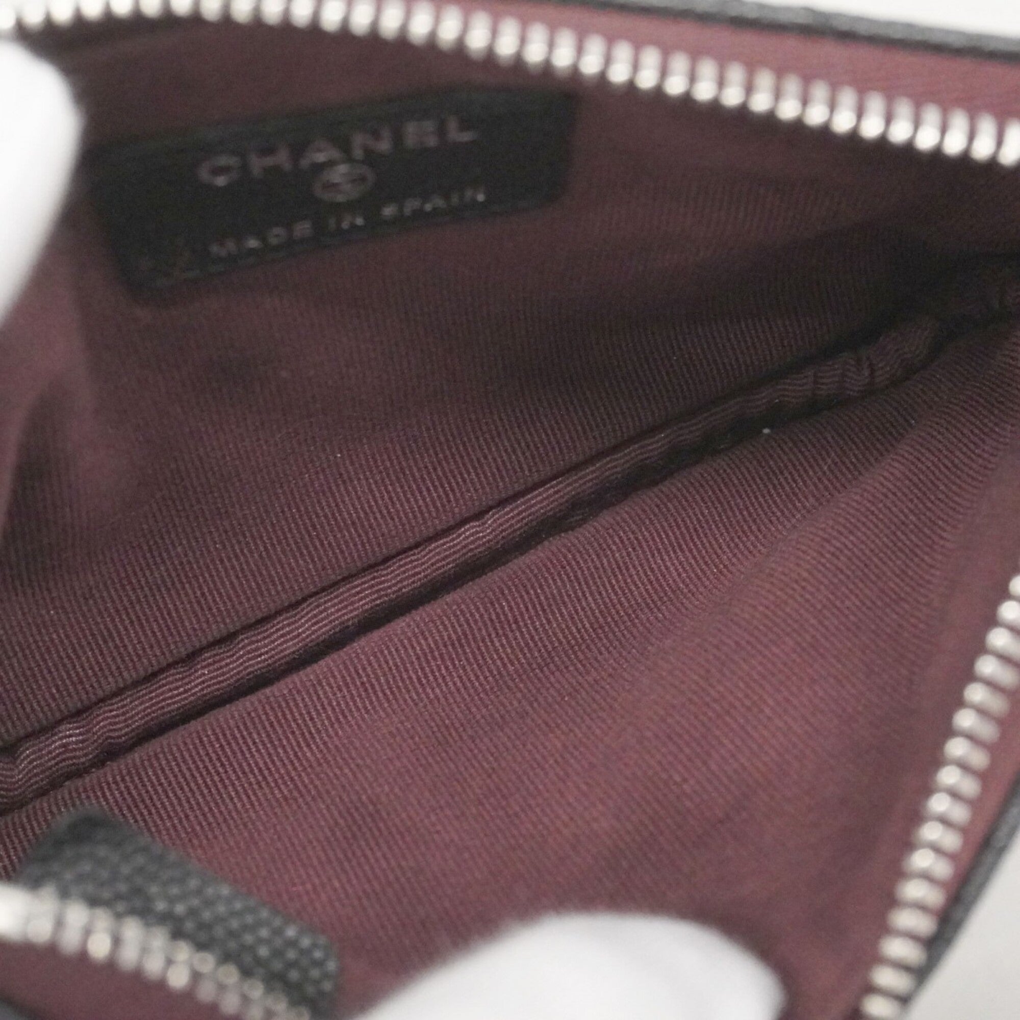 Chanel Black Grained Calfskin Pouch (Pre-Owned)