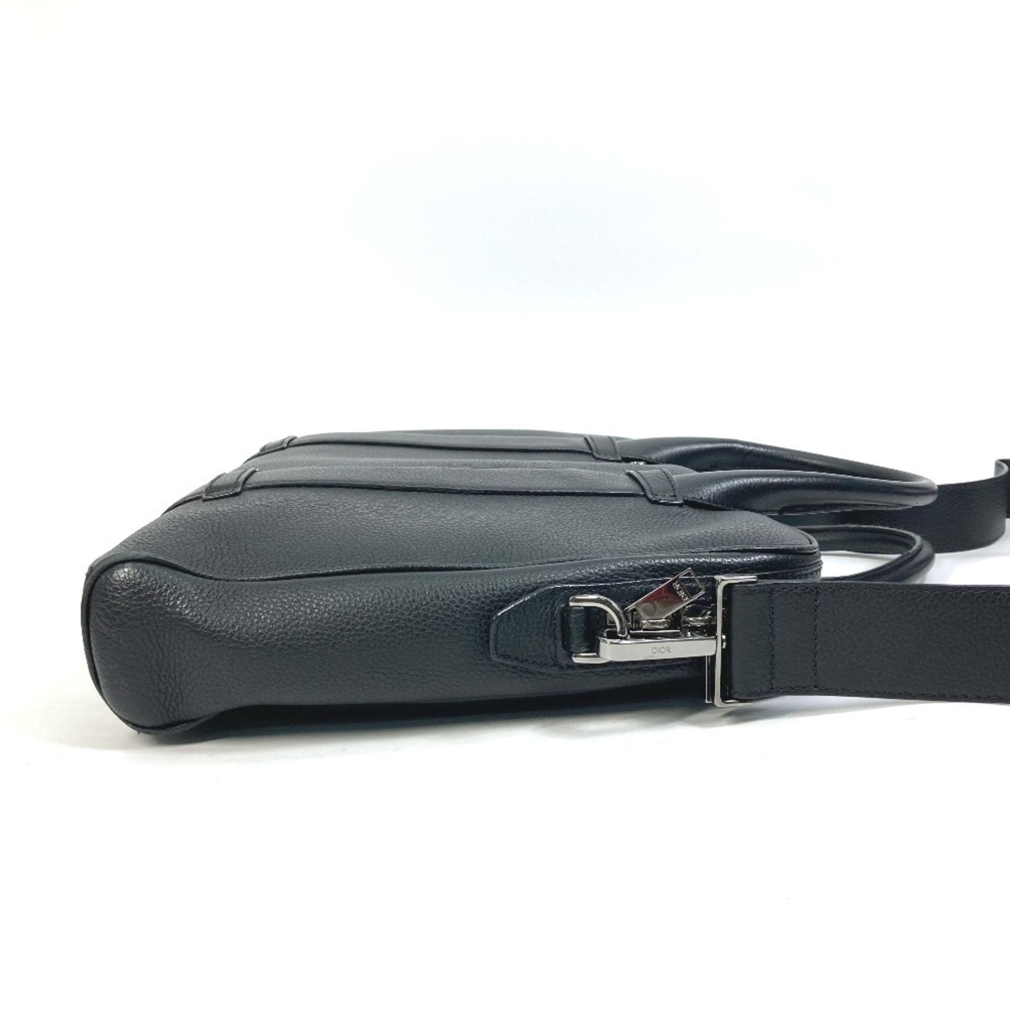 Dior Homme Black Leather Handbag Shoulder Bag (Pre-Owned)