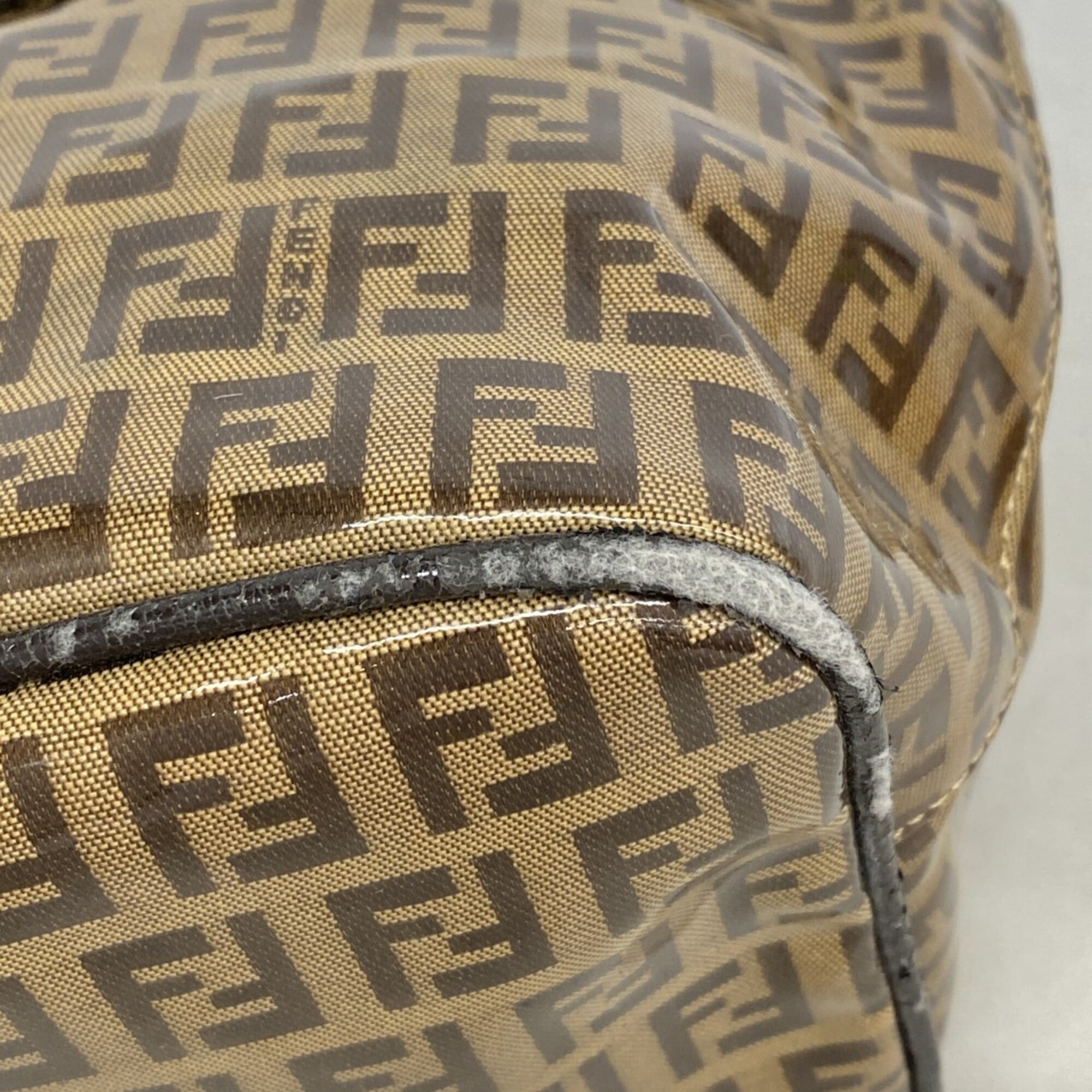 Fendi Brown Coated Canvas Handbag (Pre-Owned)