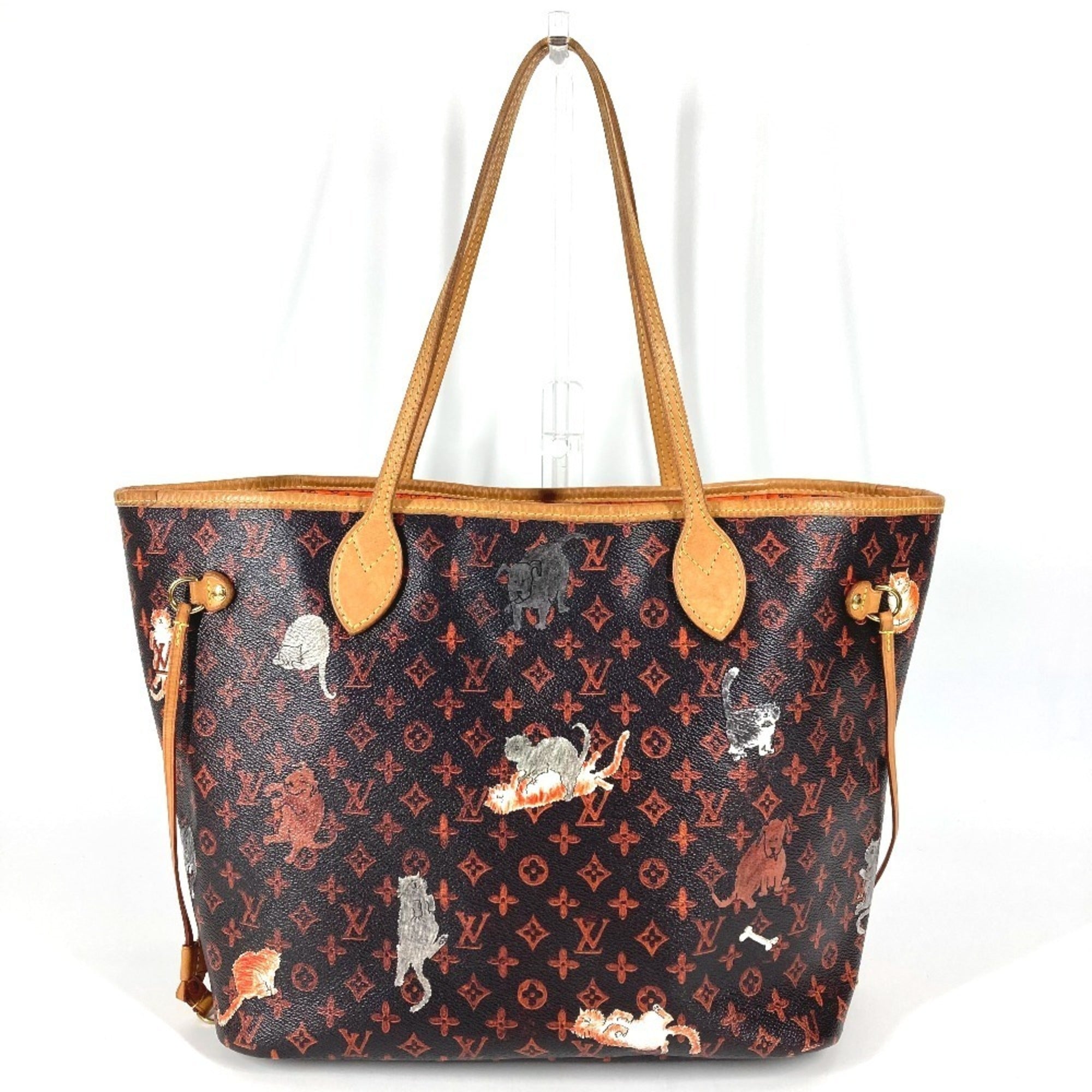 Louis Vuitton Brown Orange Monogram Leather Pouch Shoulder Bag Tote Bag (Pre-Owned)