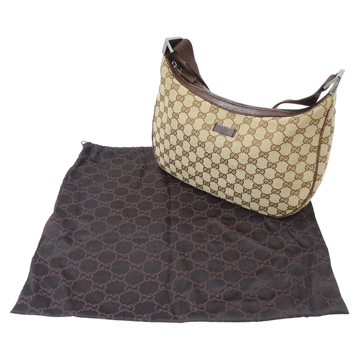 Gucci Beige Brown Gg Canvas Handbag Shoulder Bag (Pre-Owned)