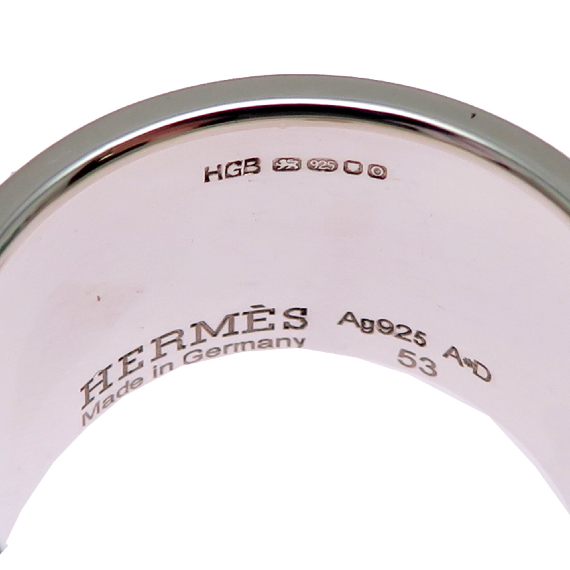 Hermes Silver 925 Band Ring (Pre-Owned)