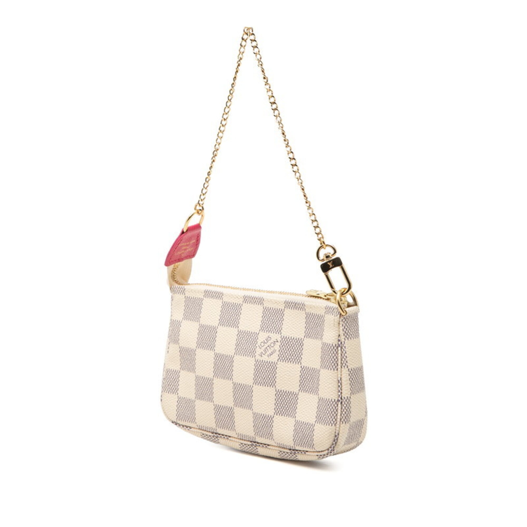 Louis Vuitton Damier Azur White Pvc Leather Handbag Pochette (Pre-Owned)