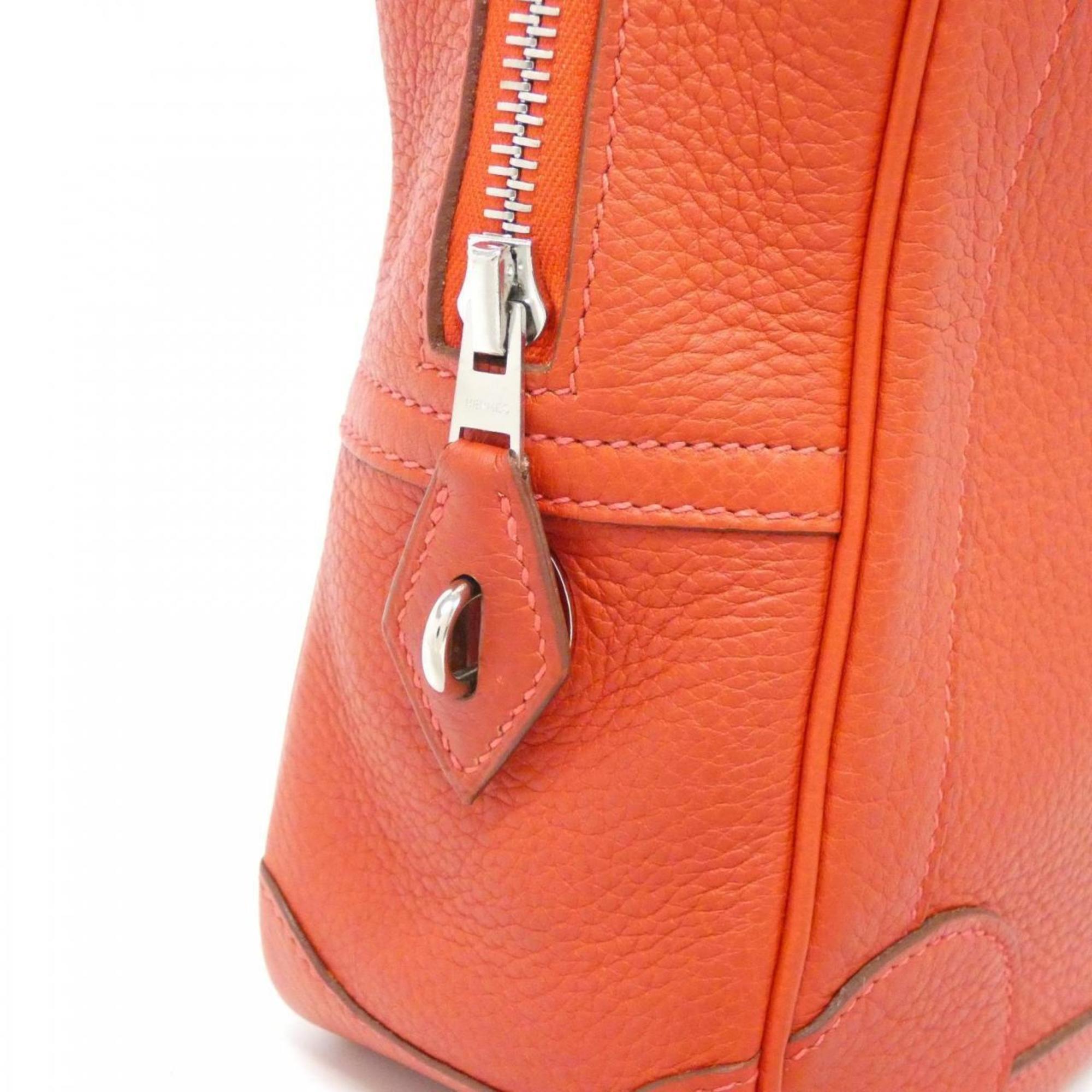 Hermes Silver Taurillon Clemence Leather Handbag (Pre-Owned)