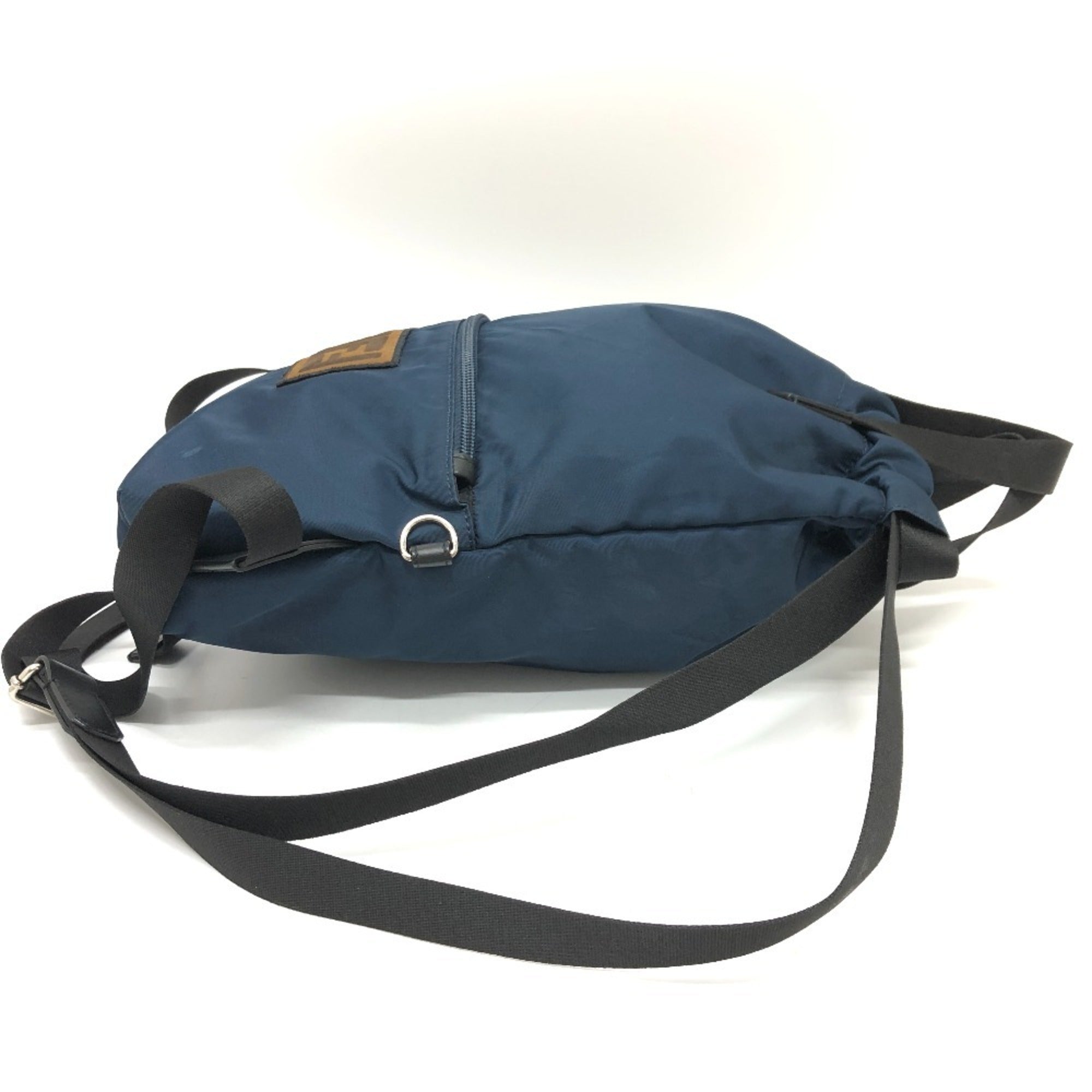 Fendi Zucca Navy Nylon Backpack (Pre-Owned)