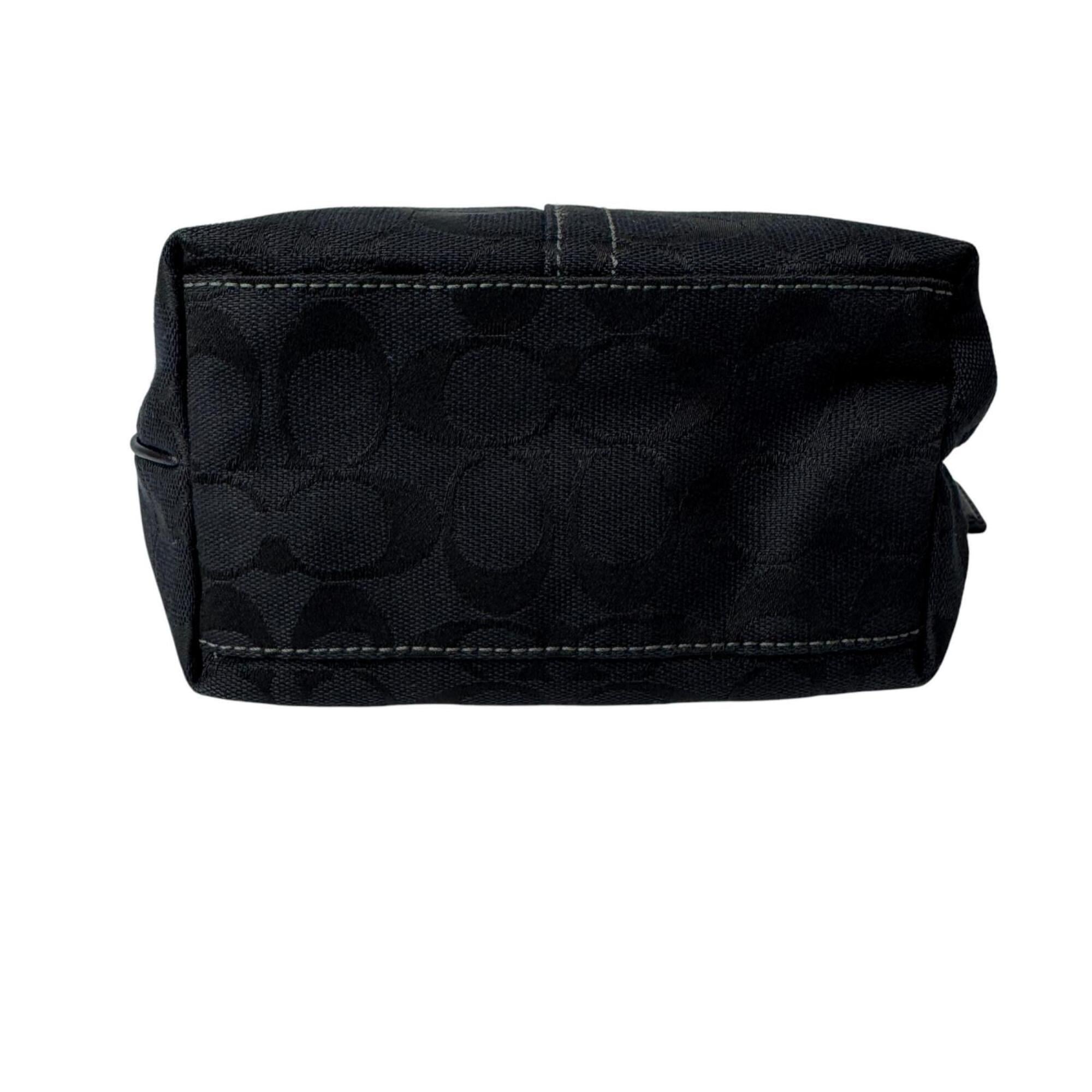Coach Black Canvas Leather Handbag Pouch Shoulder Bag (Pre-Owned)