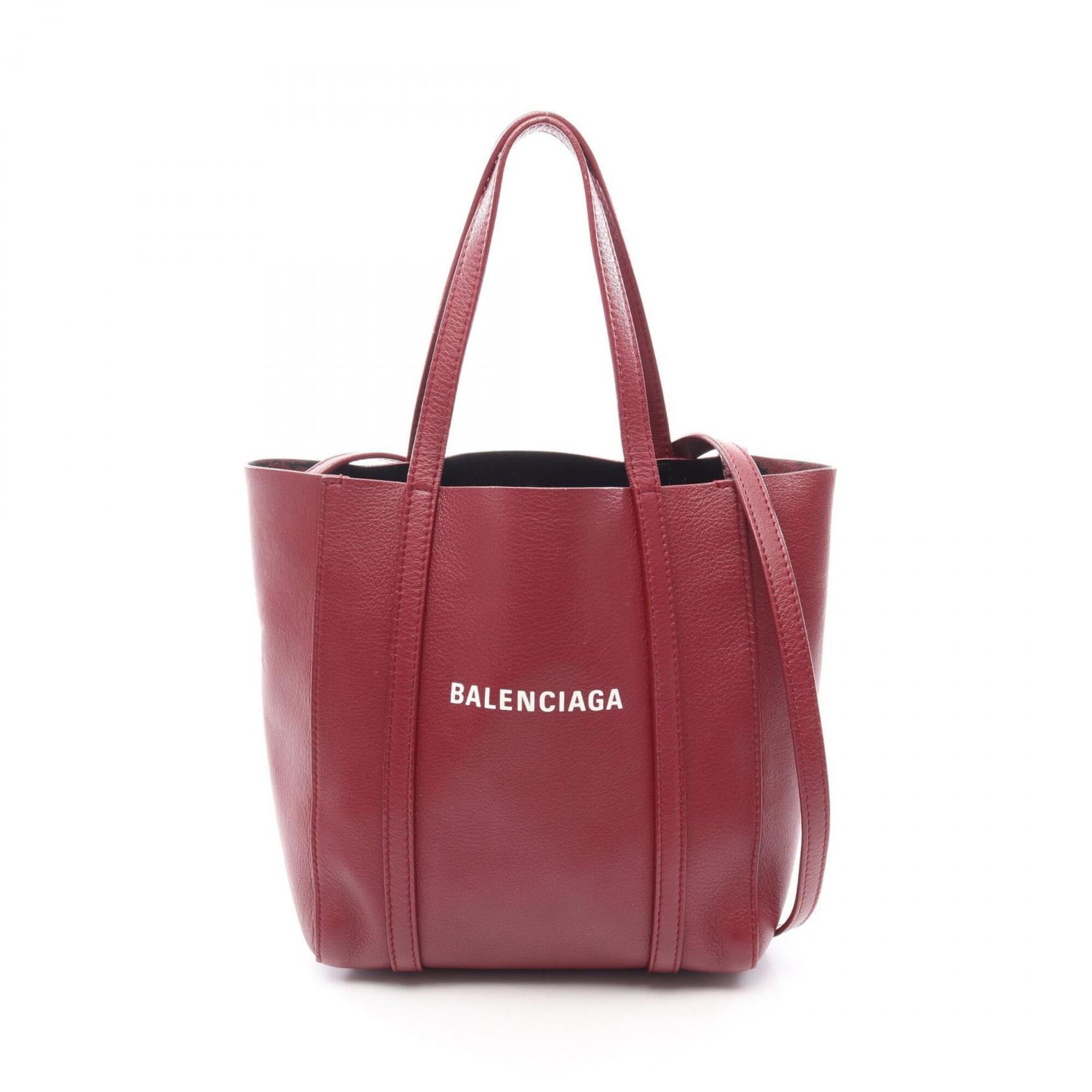 Balenciaga Bordeaux Leather Handbag Tote Bag (Pre-Owned)