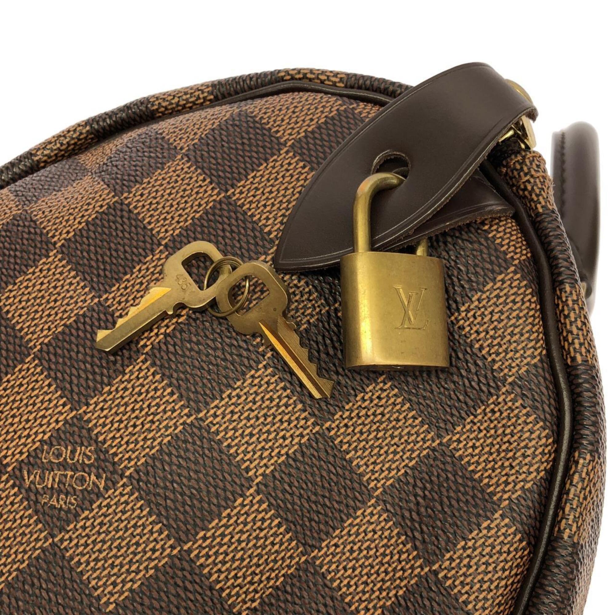 Louis Vuitton Damier Canvas Ebene Coated Canvas Boston Bag (Pre-Owned)