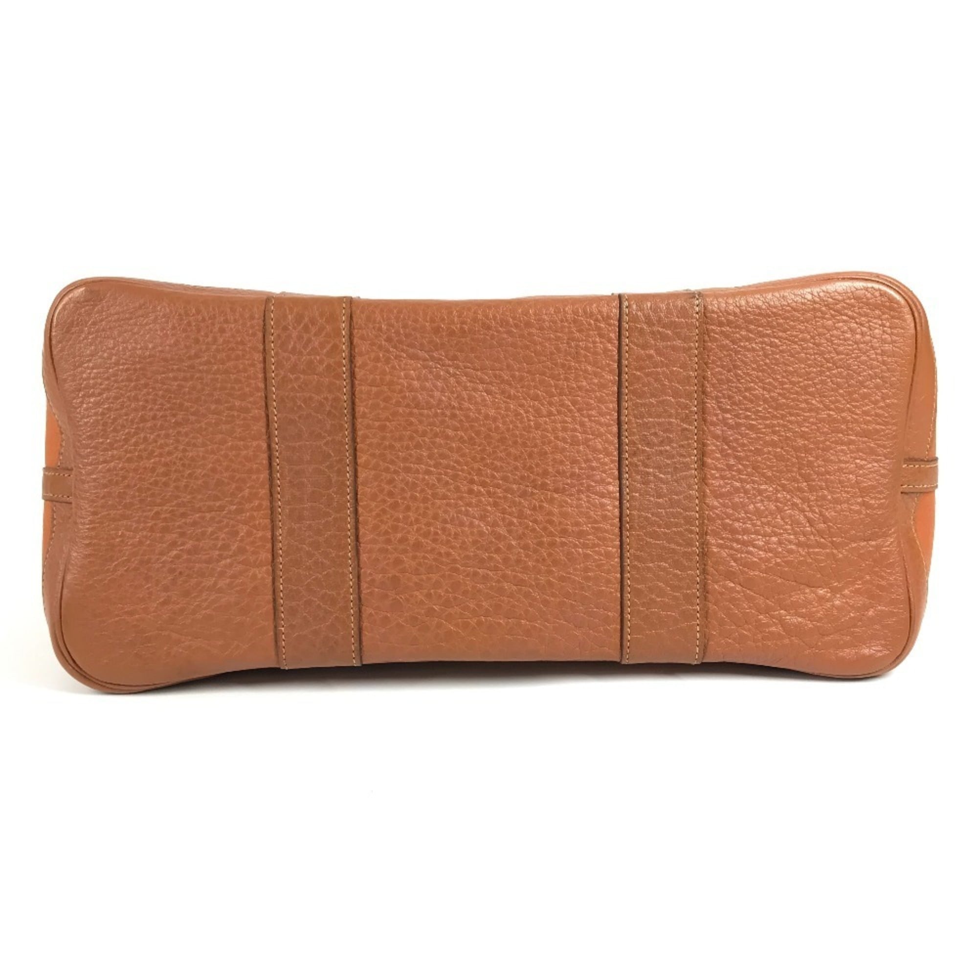 Hermes Orange Negonda Leather Canvas Handbag Shoulder Bag Tote Bag (Pre-Owned)