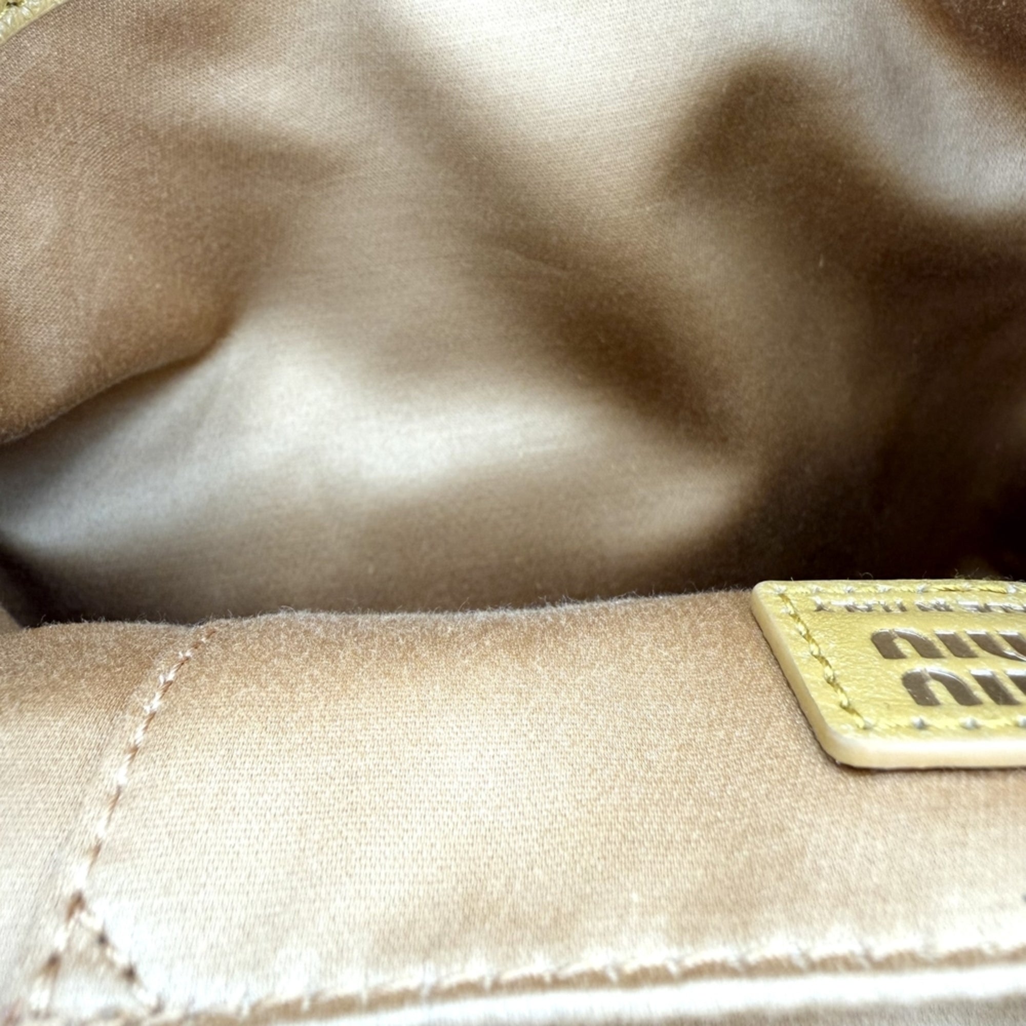 Miu Miu Yellow Leather Backpack Handbag (Pre-Owned)