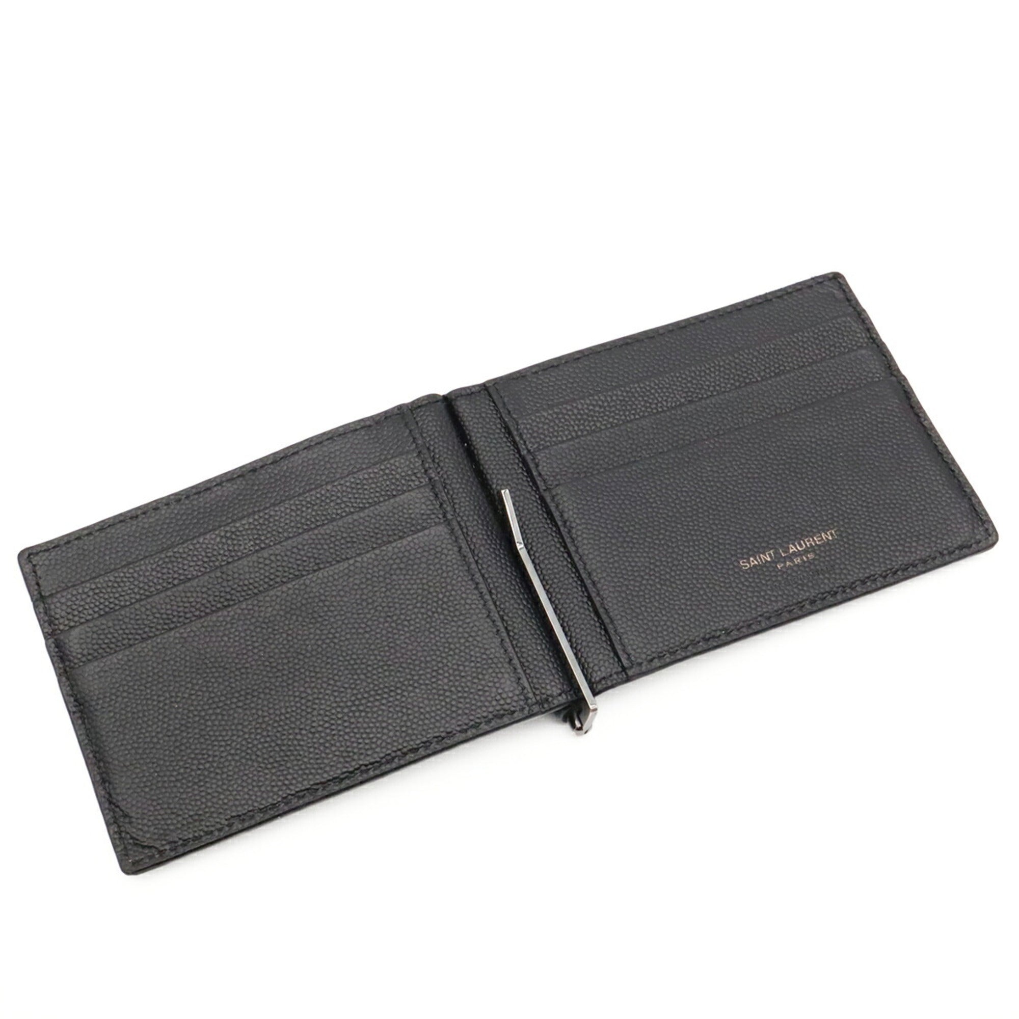 Yves Saint Laurent Black Leather Bill Wallet (Bi-Fold) (Pre-Owned)