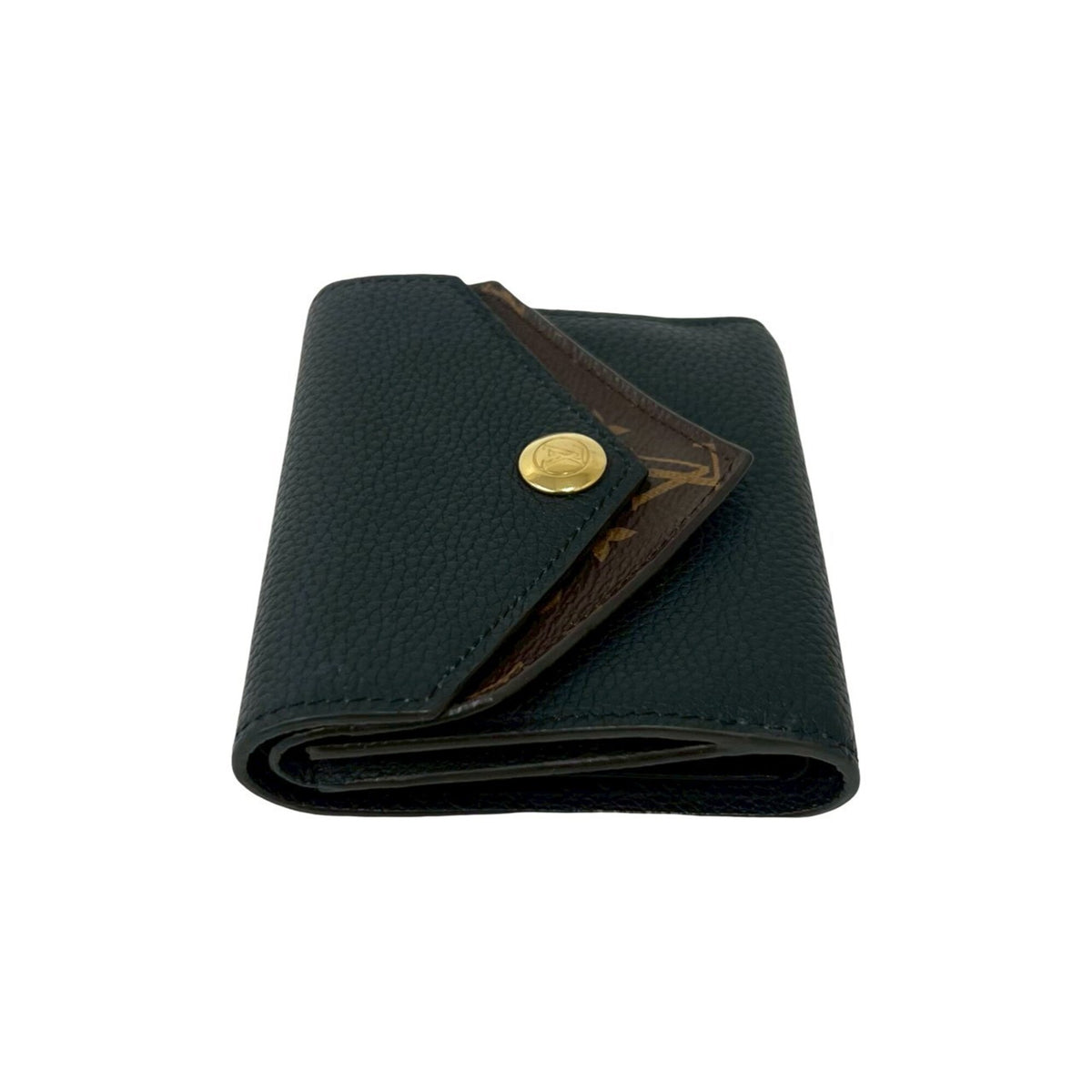 Louis Vuitton Black Leather Wallet (Tri-Fold) (Pre-Owned)