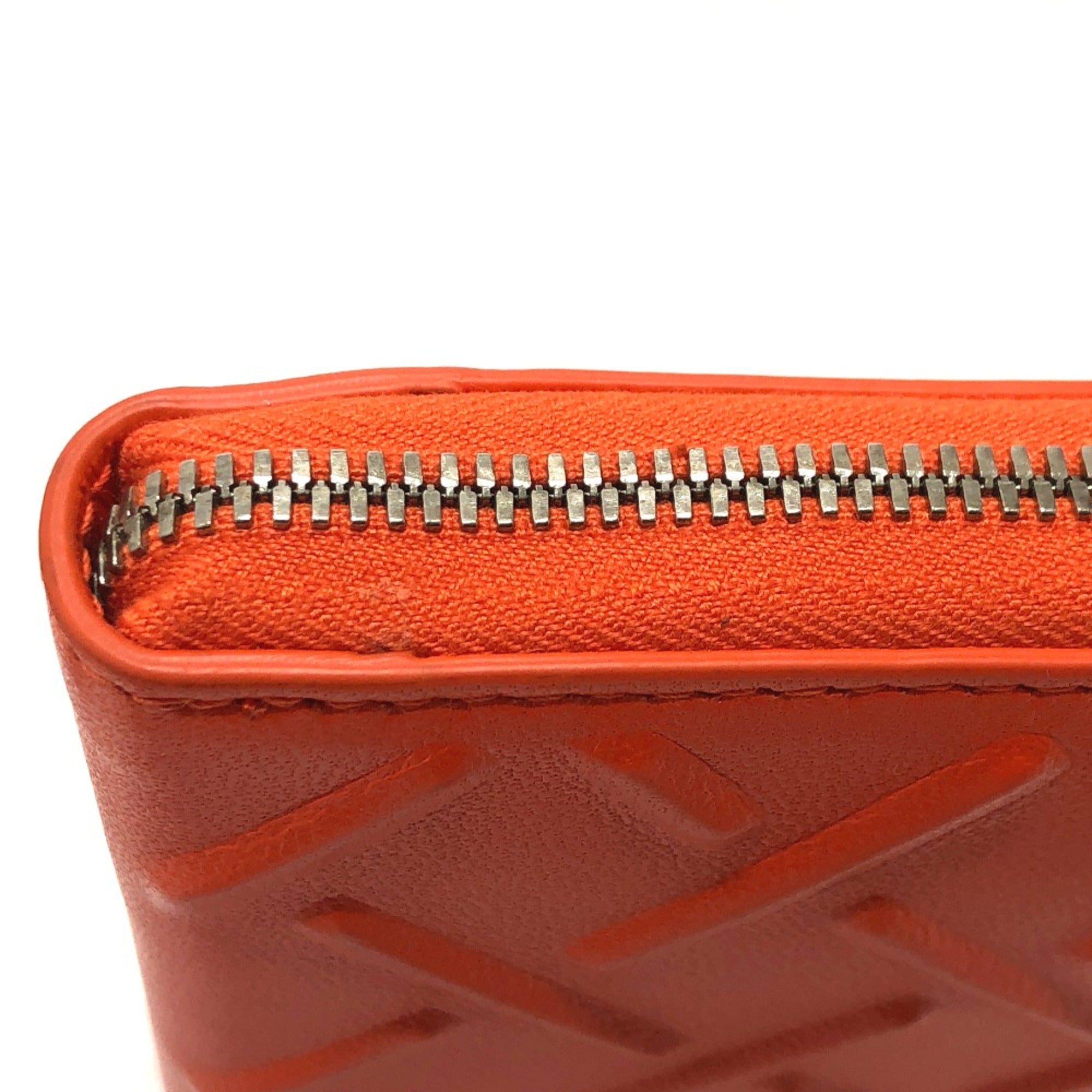 Bottega Veneta Orange Leather Long Wallet (Bi-Fold) (Pre-Owned)