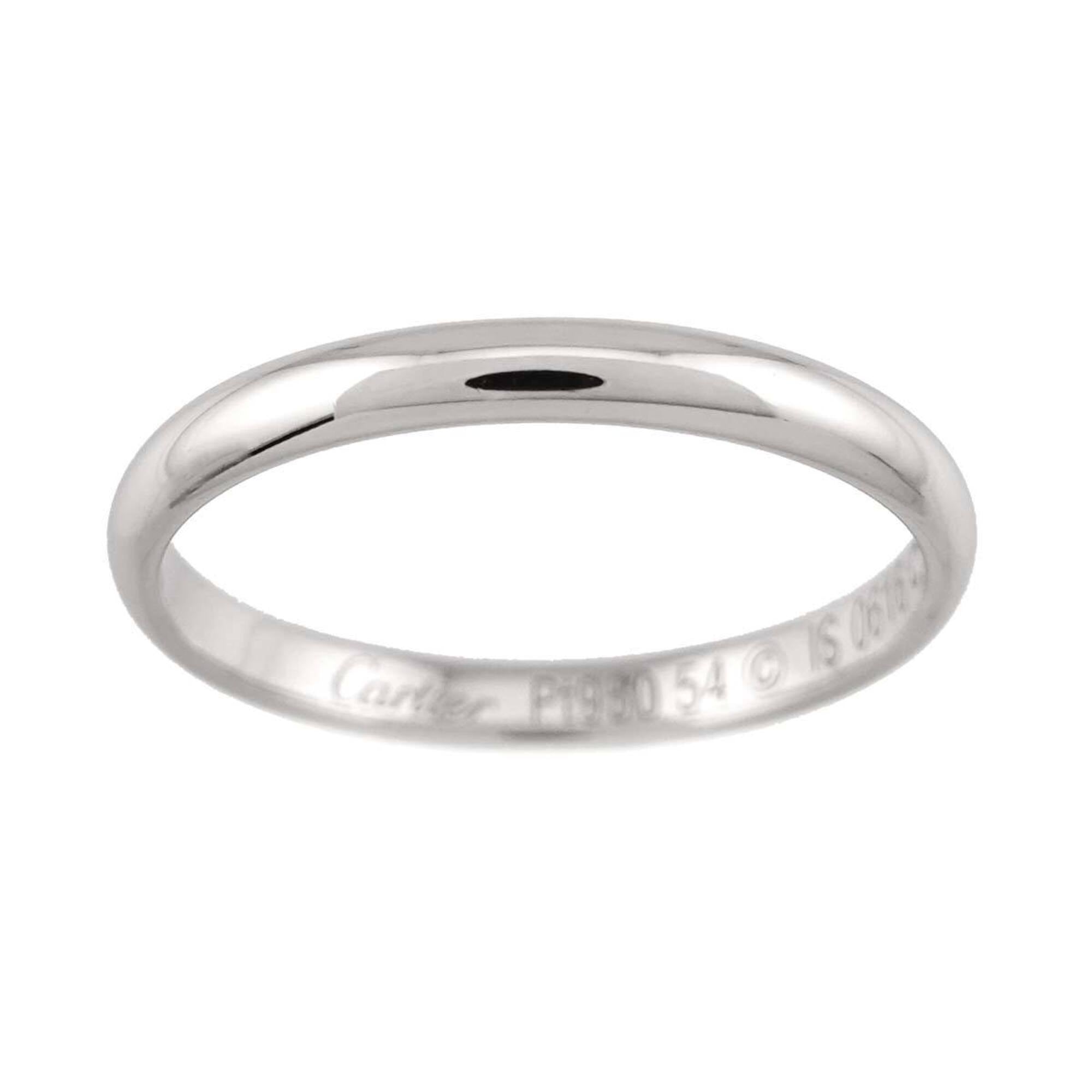 Cartier Silver Platinum 950 Band Ring (Pre-Owned)