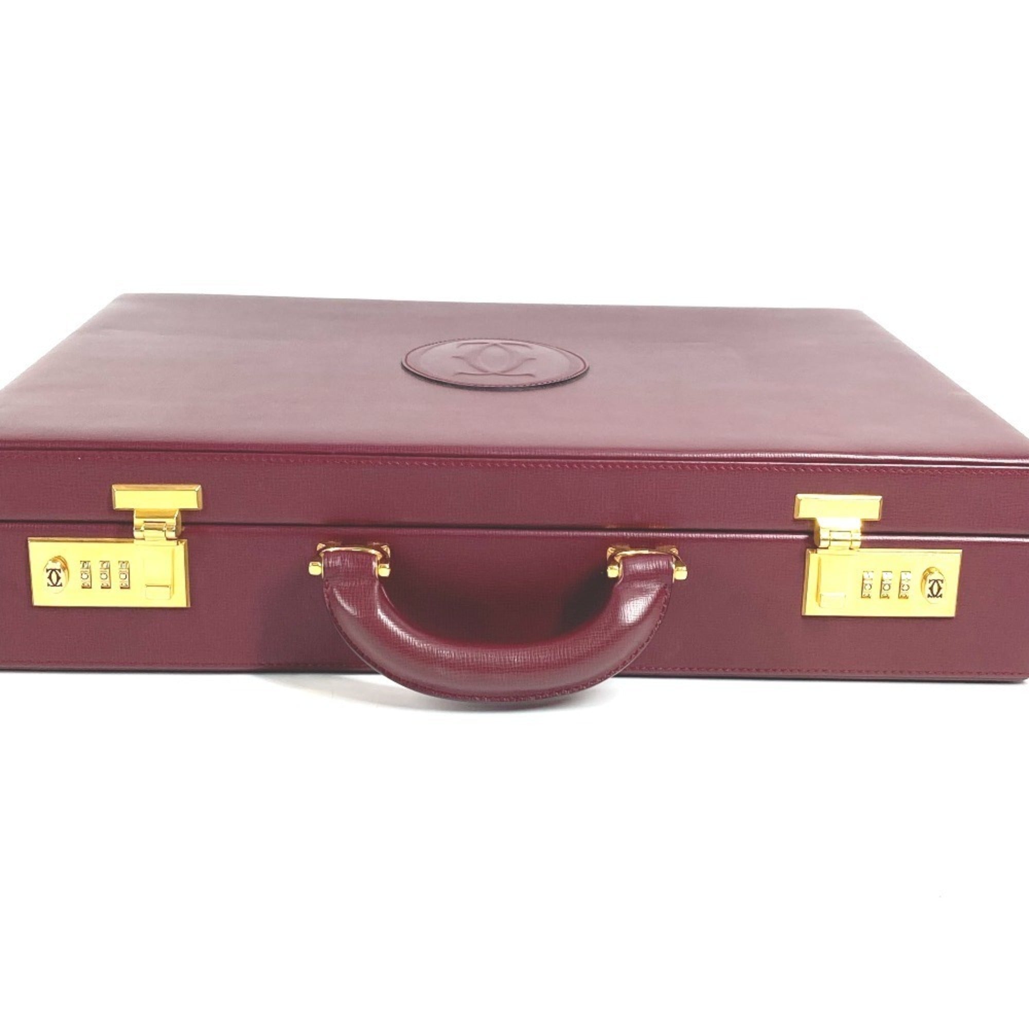 Cartier Wine Red Leather Handbag (Pre-Owned)