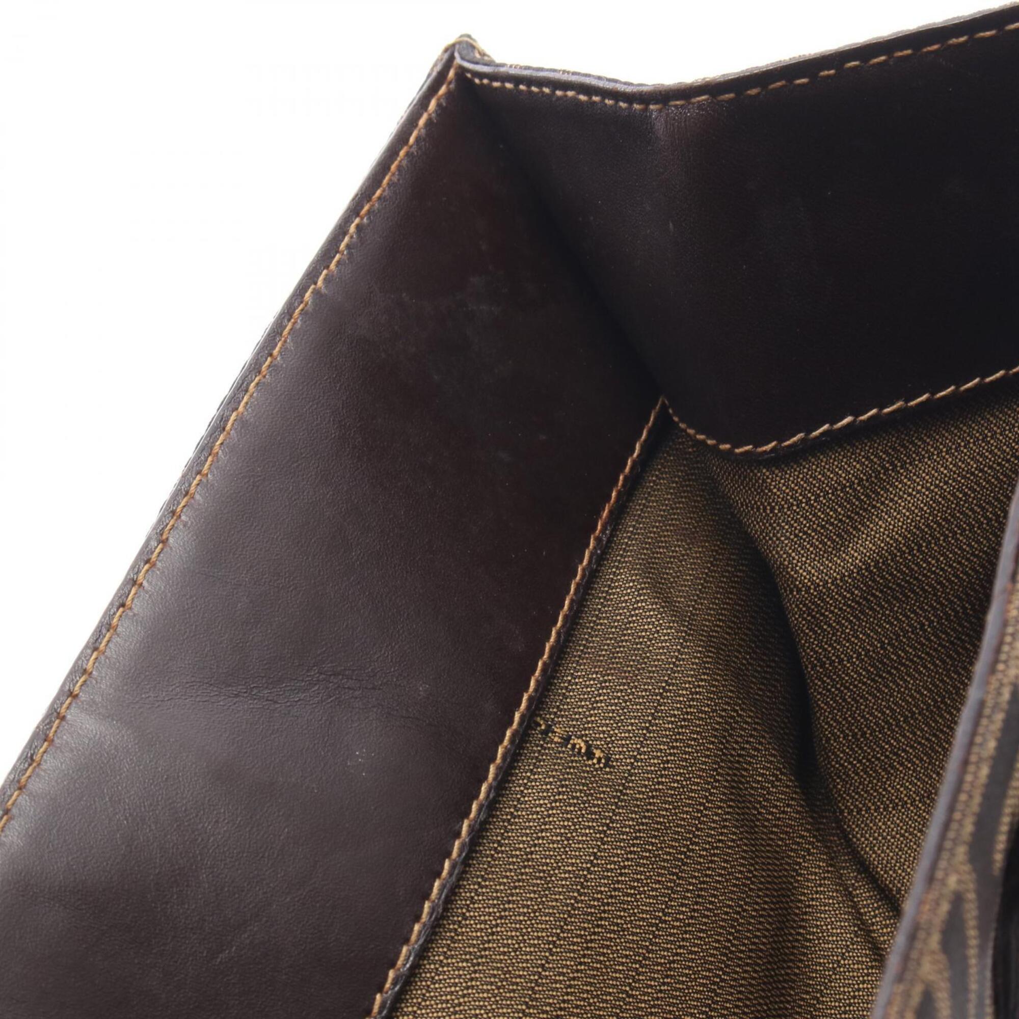 Fendi Brown Canvas Leather Handbag Tote Bag (Pre-Owned)