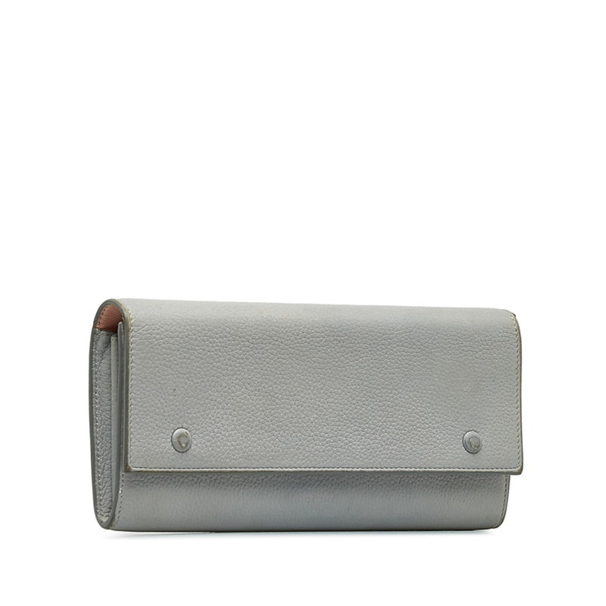 Celine Gray Leather Long Wallet (Bi-Fold) (Pre-Owned)
