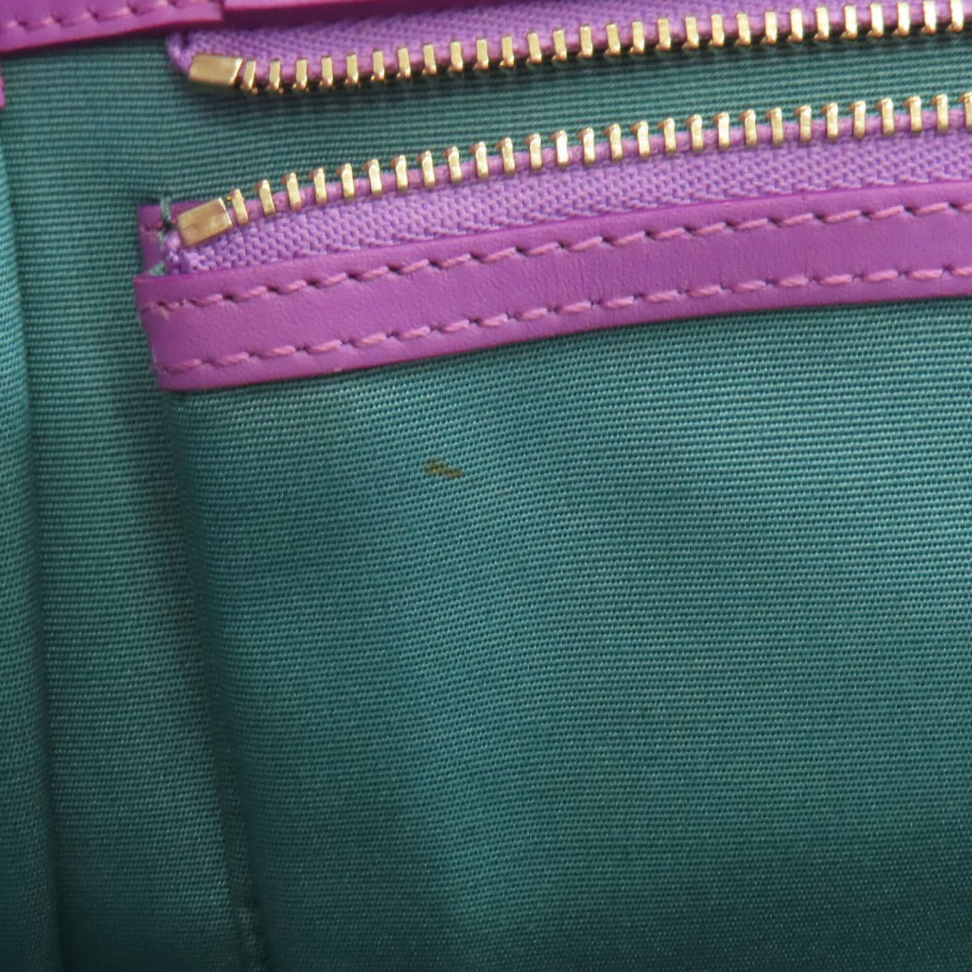 Bvlgari Pink Purple Leather Tote Bag (Pre-Owned)